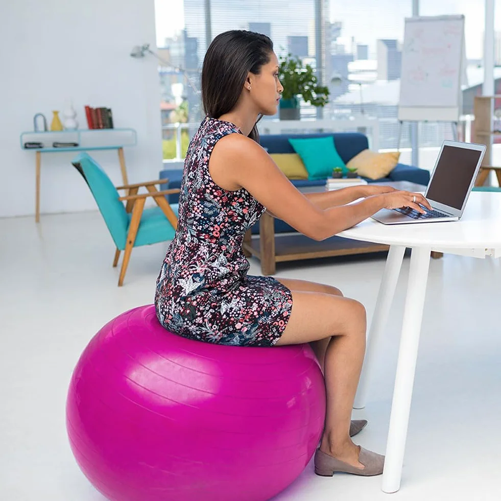flintronic piłka do ćwiczeń, antypoślizgowa piłka do jogi, piłki fitness, 55 cm bardzo gruba szwajcarska piłka z ręczną pompką do jogi, pilatesu, fitnessu
