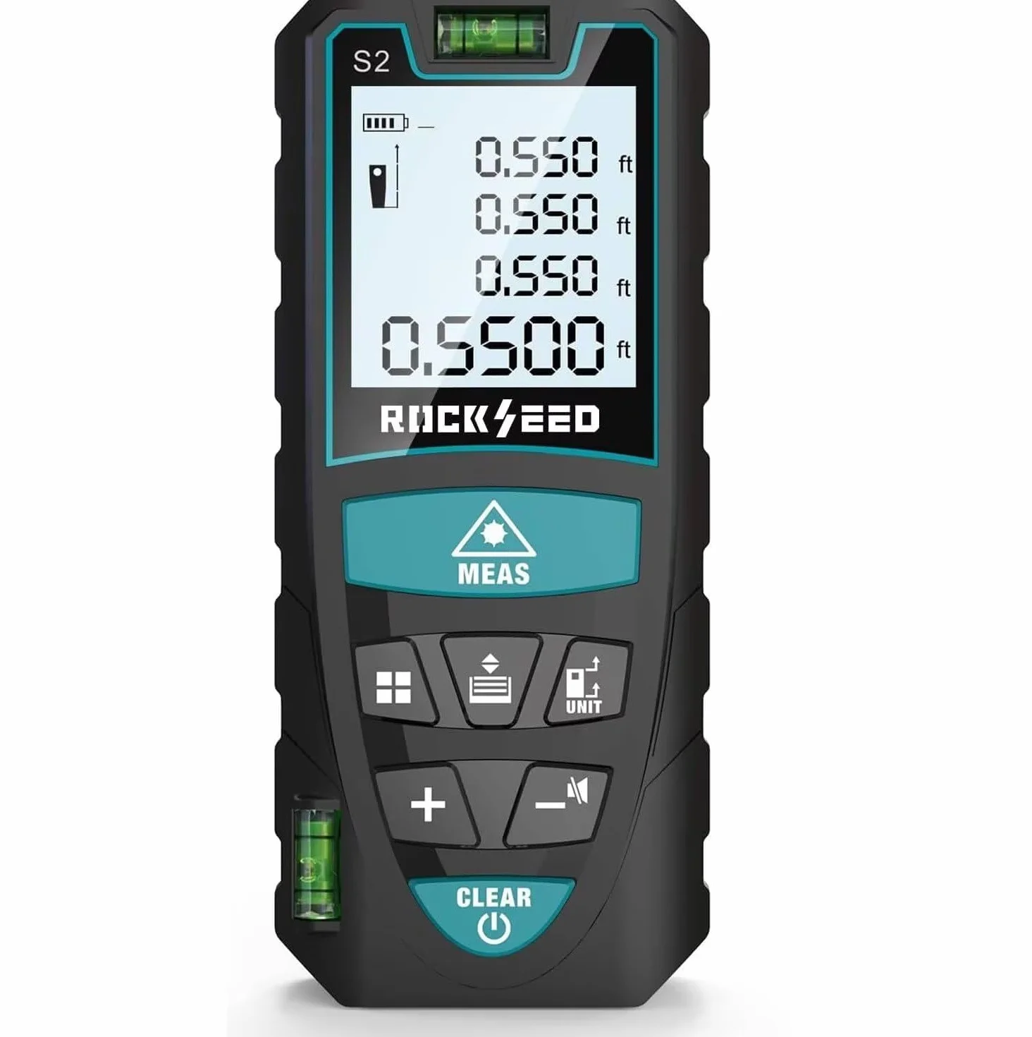 RockSeed Dalmierz Laserowy 50M z 2 Poziomicami M/in/ft LCD
