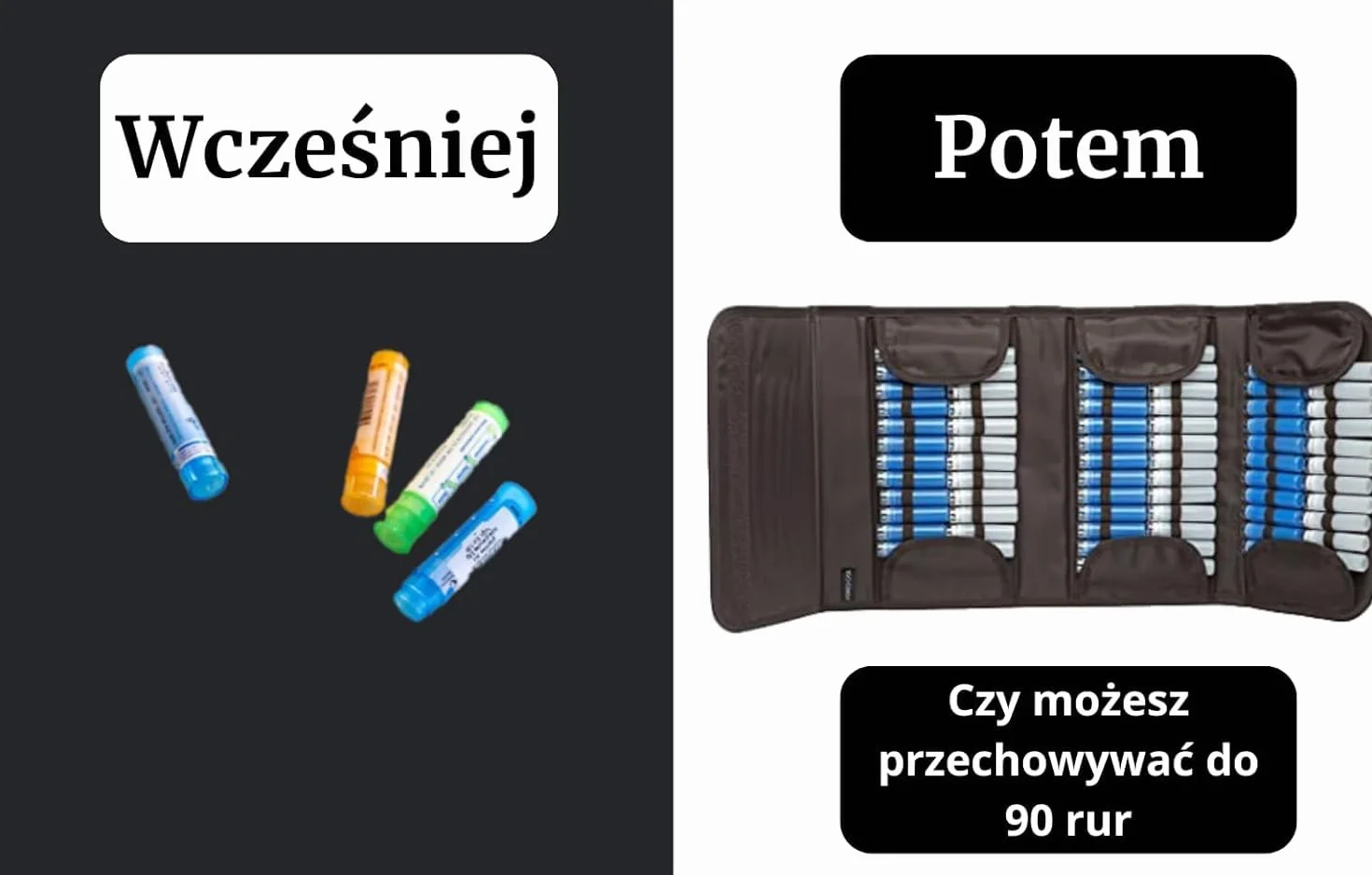 HOMEO-Case | Etui Homeopatyczne z 90 Przestrzeniami na Fiolki Boiron o Pojemności 4 Grama | Nie Zawiera Fiolków | Brązowy