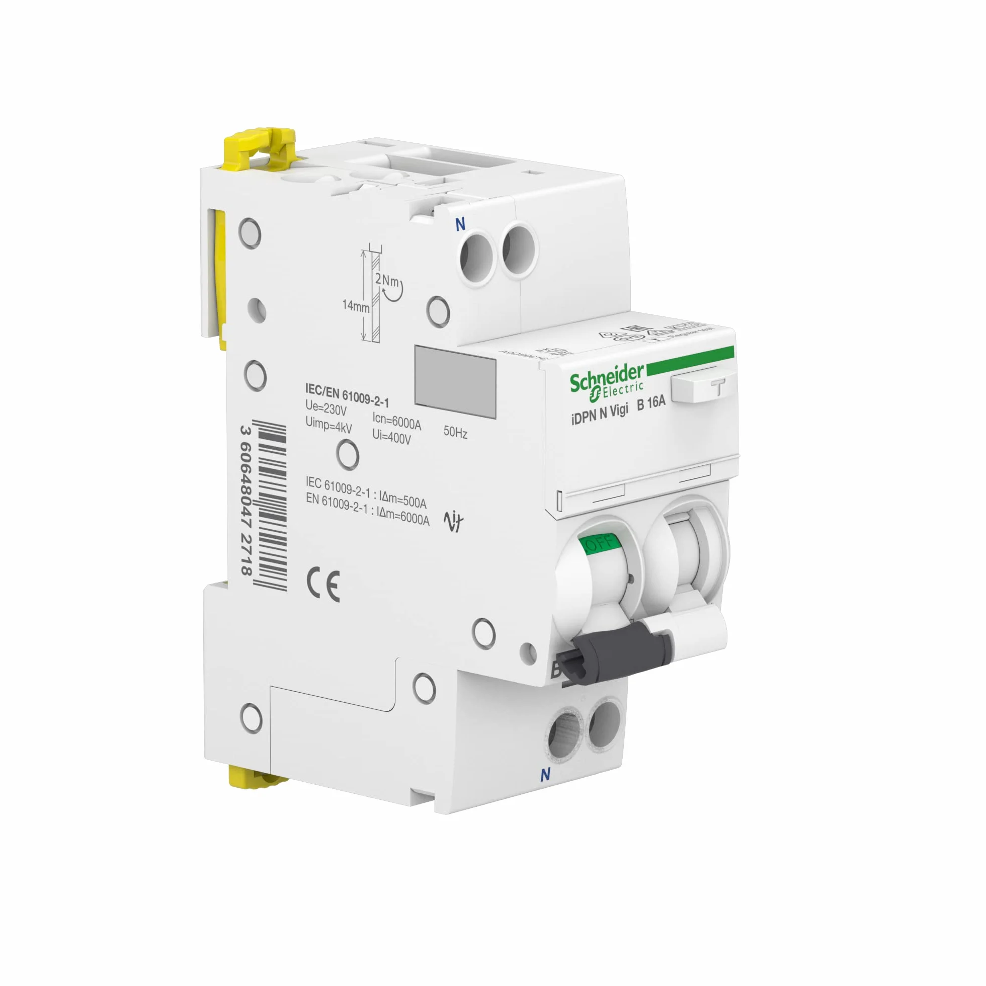 Schneider pbt-dit 51 24 A9D56616 przełącznik FI/LS iDPN Vigi 1P+N, 16A, B-Char, 30mA, typ A, 6kA