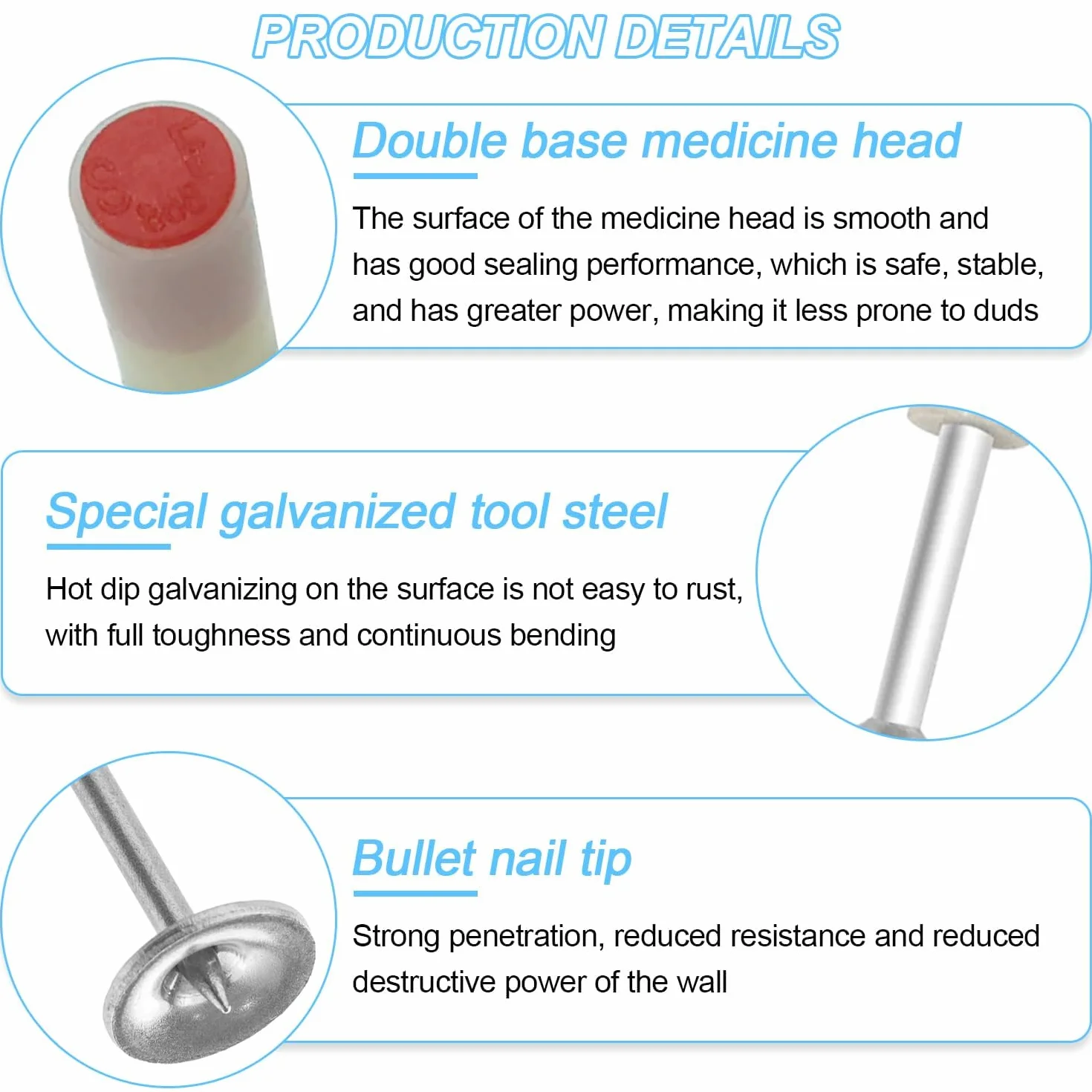 800 sztuk gwoździ do pistoletu do paznokci, 7,3 mm, mini gwoździe stalowe, pistolet do paznokci na sprężone powietrze, gwoździe stalowe, gwoździe do przebijania betonu, mocowanie i naprawa sufitów,