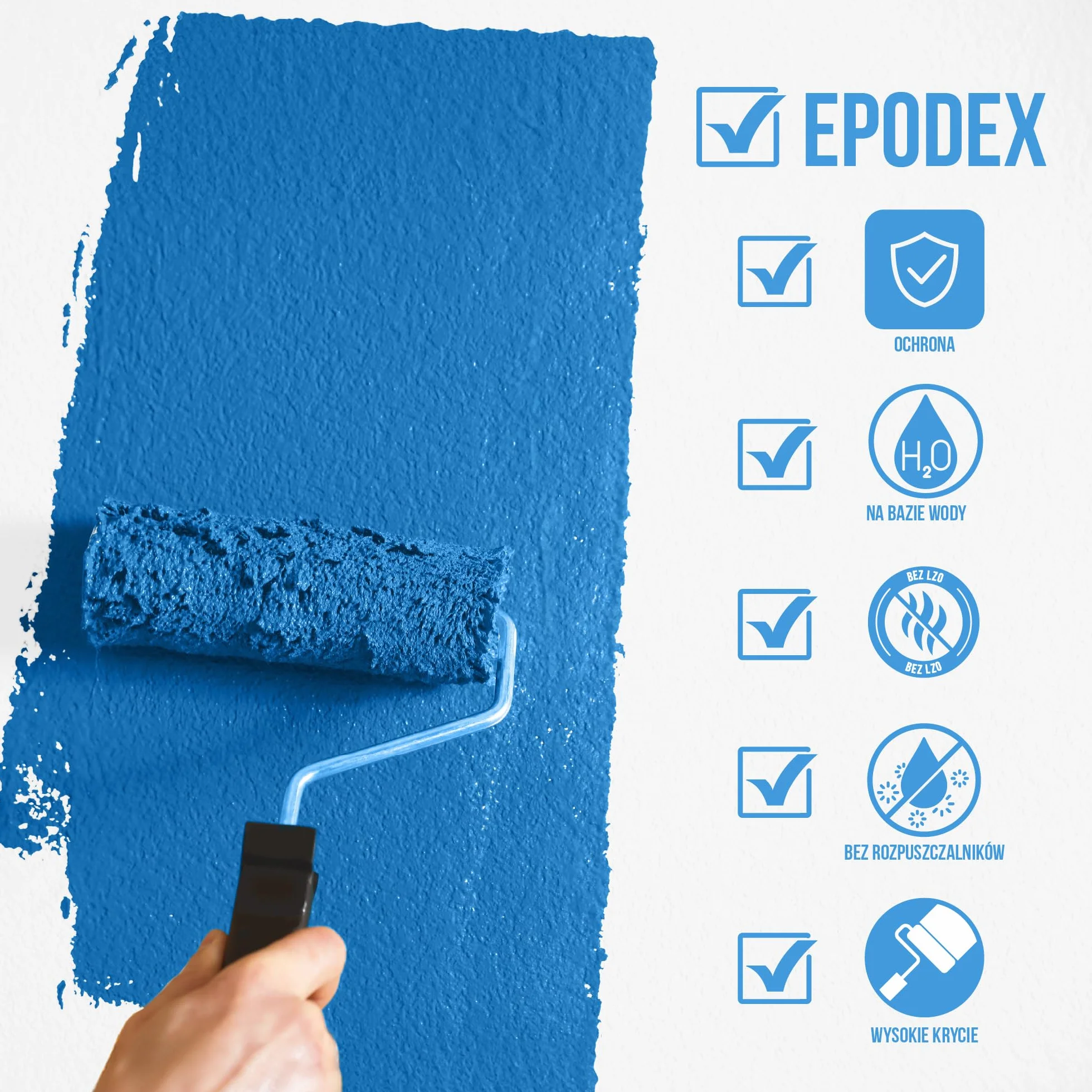 EPODEX Farba do Betonu 1K, 2kg Polar White, Odporna na UV i ścieranie