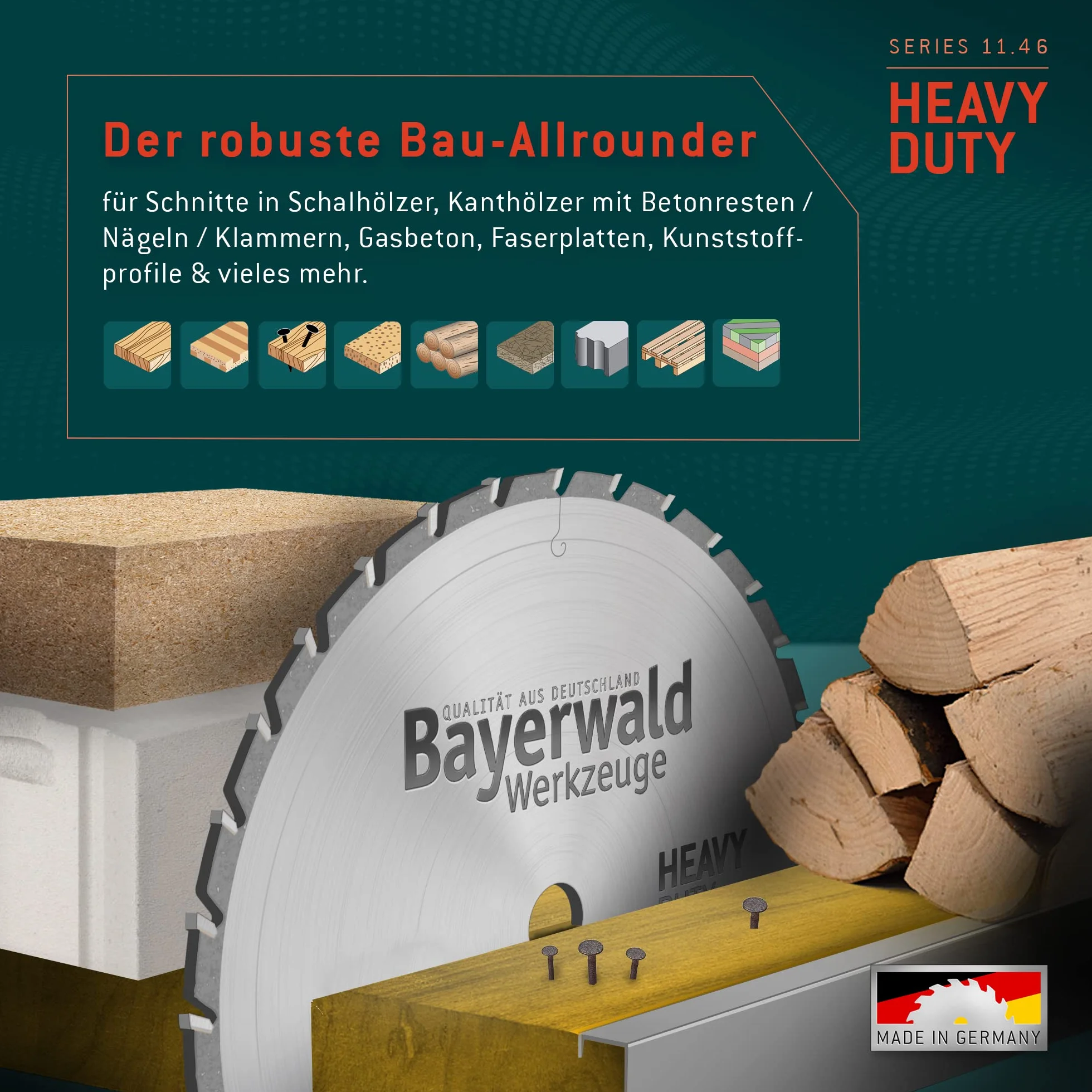 Bayerwald - HM brzeszczot do piły tarczowej - Ø 165 mm x 2,4 mm x 20 mm | ząb zmienny (30 zębów) | bardzo wytrzymały, uniwersalny brzeszczot - nadaje się do pilarek budowlanych