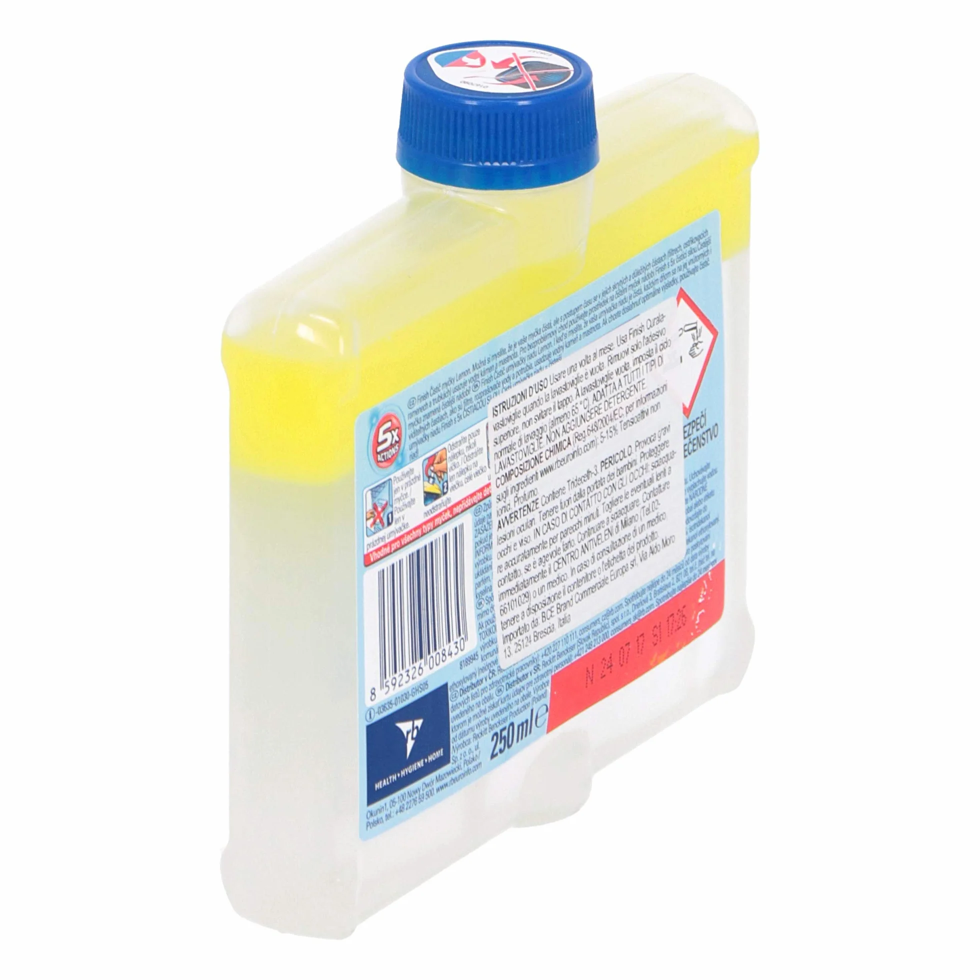 FINISH Lemon płyn do czyszczenia zmywarki, 250 ml