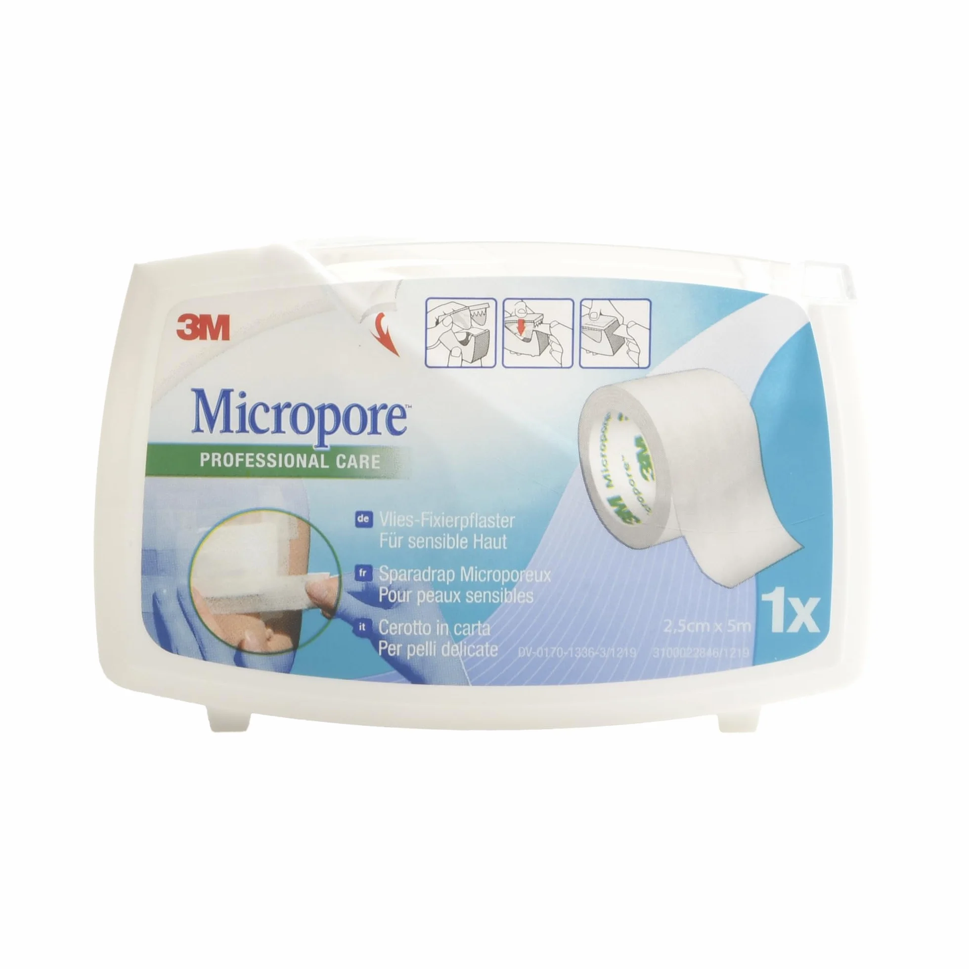 3M Micropore 924870494 Plaster Opatrunkowy, Biały, 2,5 x 5 m