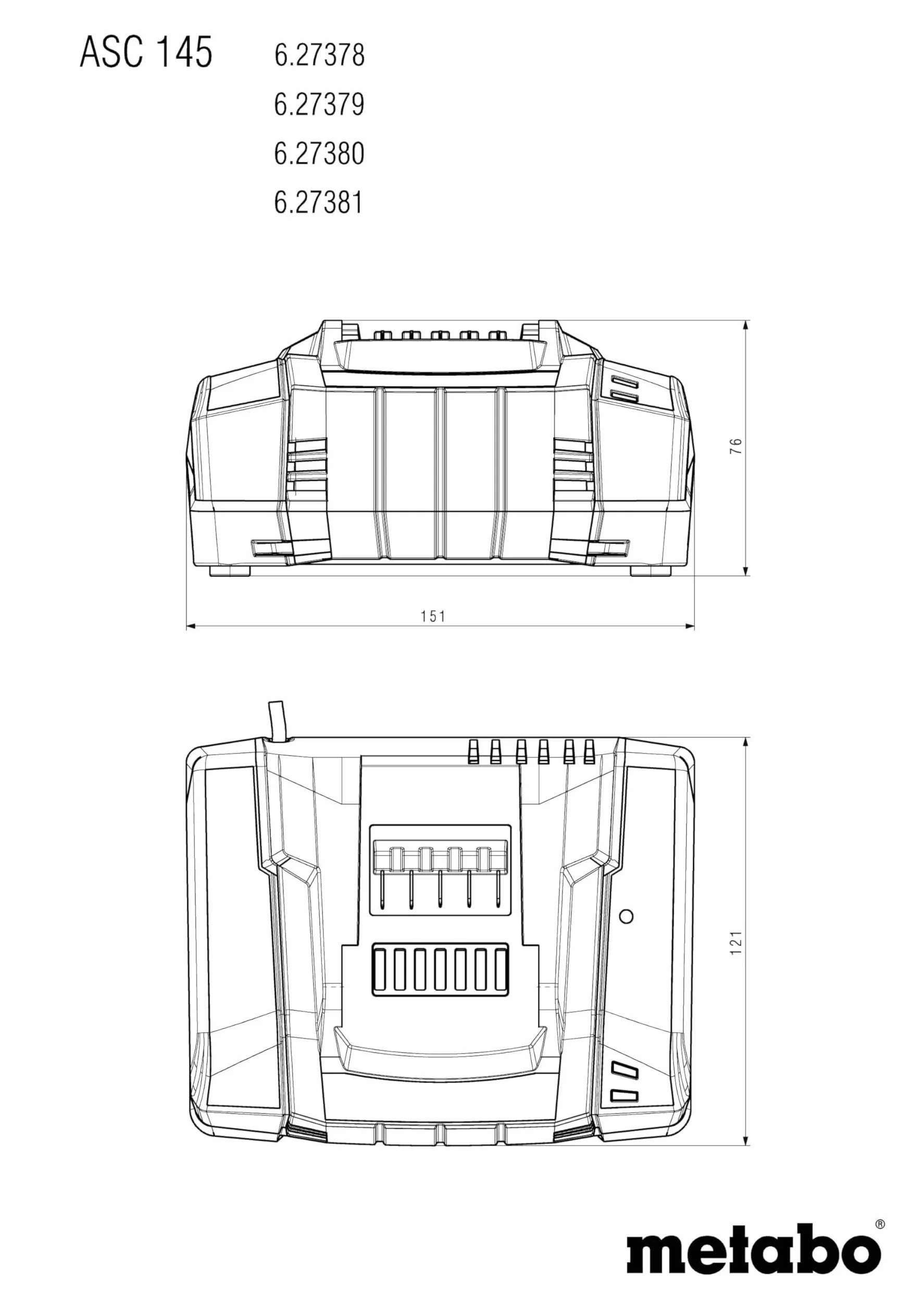 Cargador rápido ASC 145, 12-36 V, "AIR COOLED", UE (627378000)