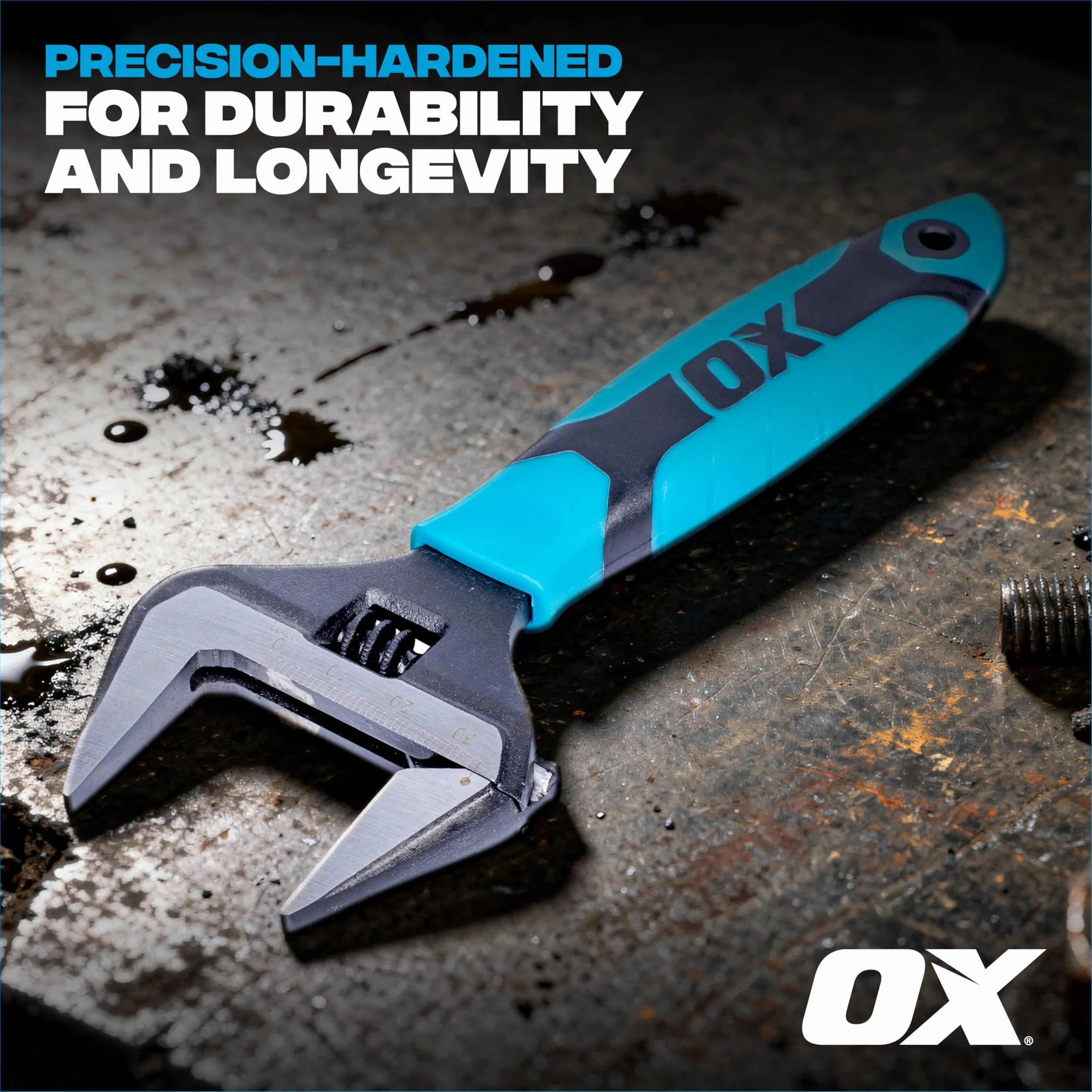 OX Pro Series Adjustable Wrench Extra Wide Jaw 6" (150 mm)