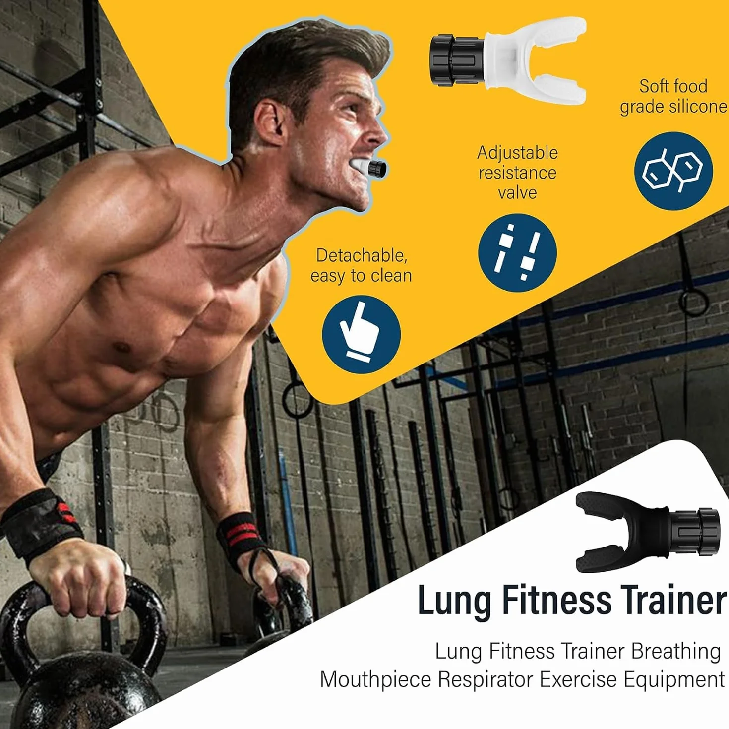 Oxyfit Lung Cleaner sportowy trener płuc z regulowanymi oporami biały