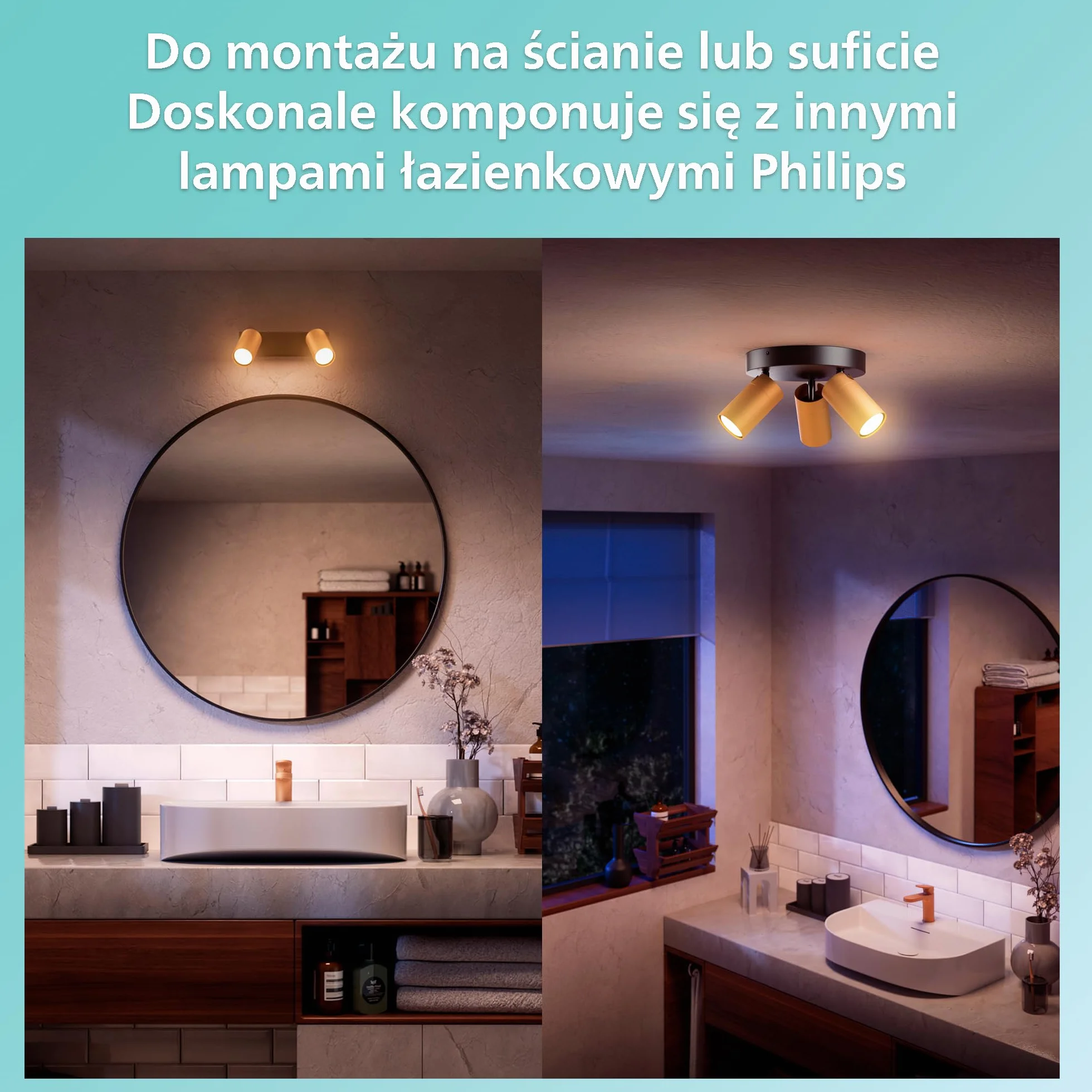 Philips Idris 2 lampa GU10 mosiądz IP44 wodoodporna