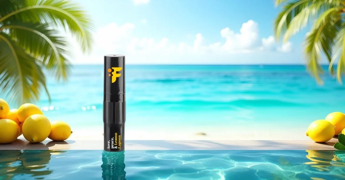 FIOROMA Premium inhalator do nosa z roll-on – kij do aromaterapii ze 100% naturalnymi olejkami eterycznymi – 7 wariantów zapachowych – przenośny i wielokrotnego użytku (Lemon La Lagoon)