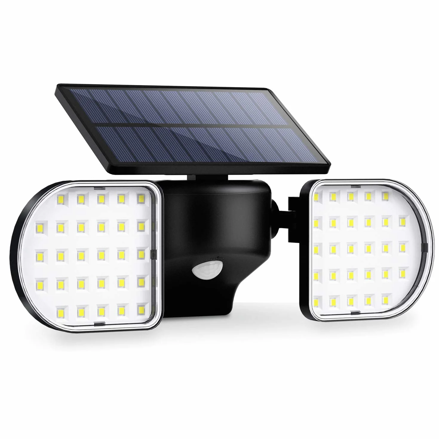 OUSFOT Lampy solarne na zewnątrz 56 LED solarne światła powodziowe czujnik ruchu podwójny panel światło bezpieczeństwa 360° regulowany reflektor ścienny IP65 wodoodporny do ogrodu garażu podjazdu drzwi wejściowych