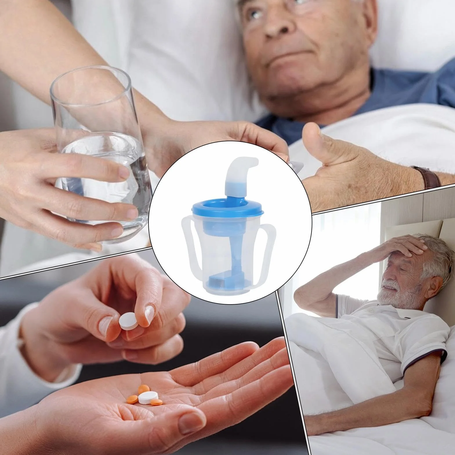 Kubki dla Osób z Dysfagią,Dozownik do Picia z Kontrolą Łyku 5cc lub 10cc przez Słomkę,Kubek Niekapek Dla Dorosłych I Seniorów Nie Rozlewa - Dla Seniorów Osób Starszych Do Szpitala I Domu Zapobiega