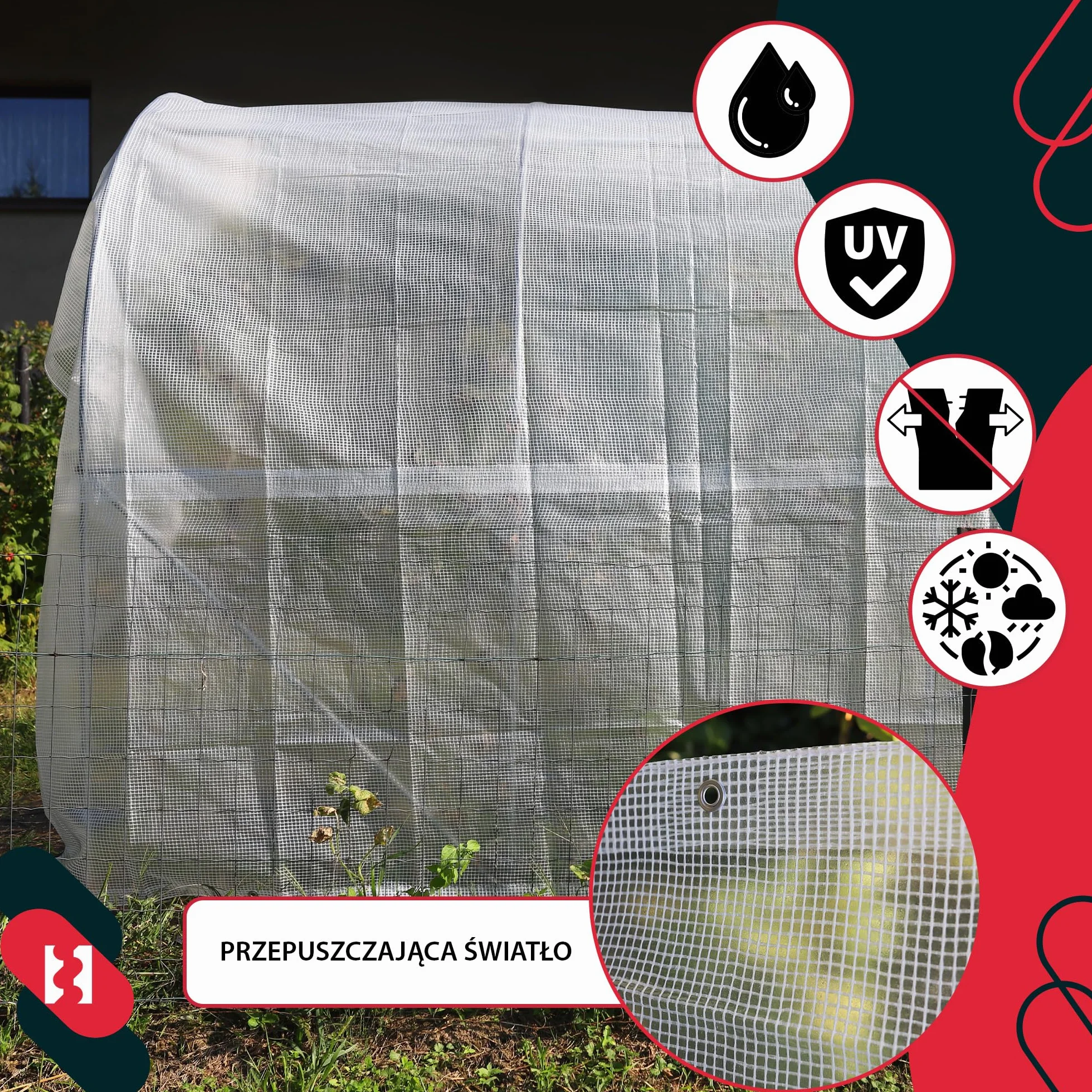 KOTARBAU® Plandeka 120 G/M2 - Płachta Ochronna Okryciowa - 2 X 4 M - Folia Szklarniowa - Mocna - Gruba - Zbrojona - Uniwersalna - Wodoodporna - Przezroczysta - Transparentna
