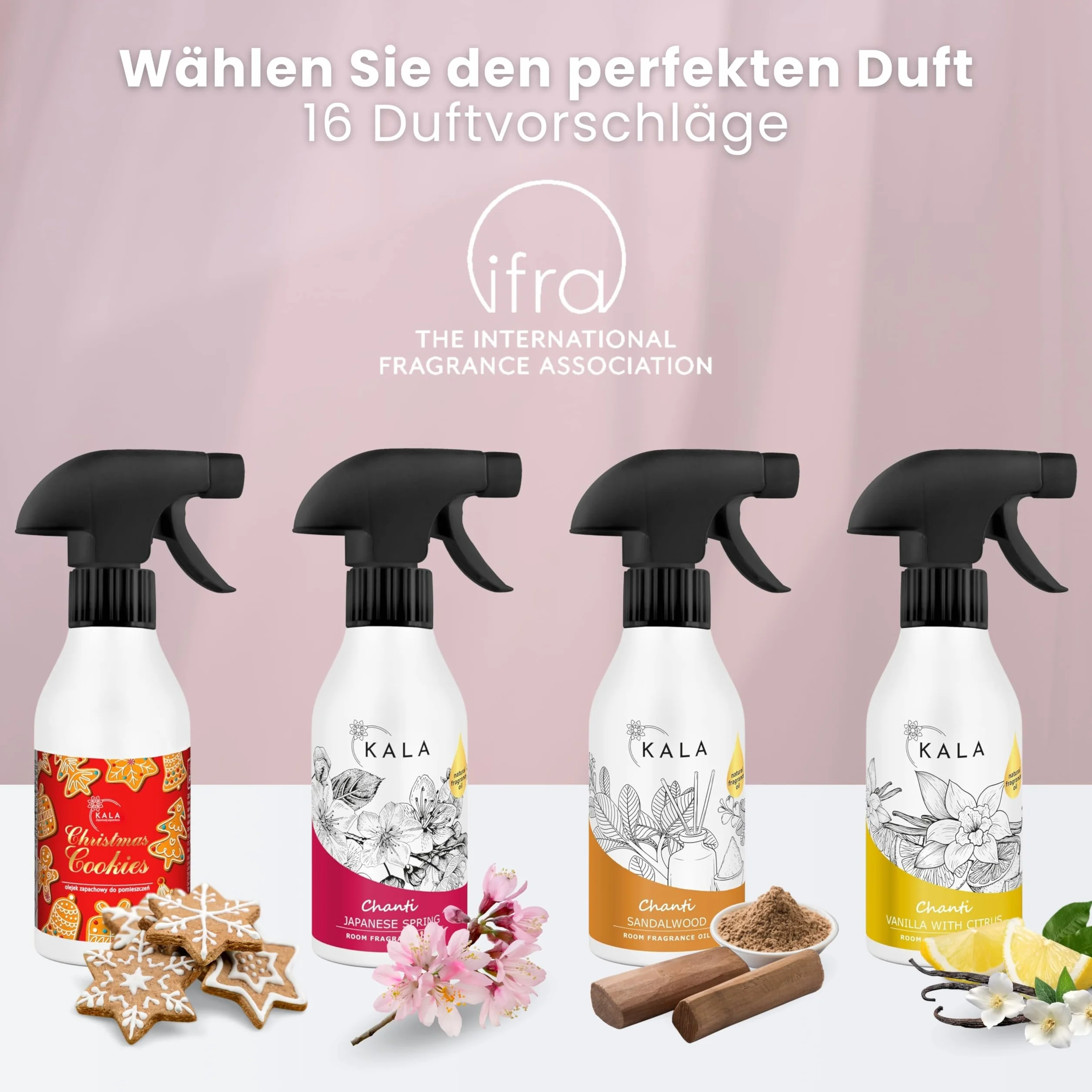 KALA - Odświeżacz Powietrza Spray Chanti, Neutralizujący i Trzymający Zapachy do 48h, 100ml