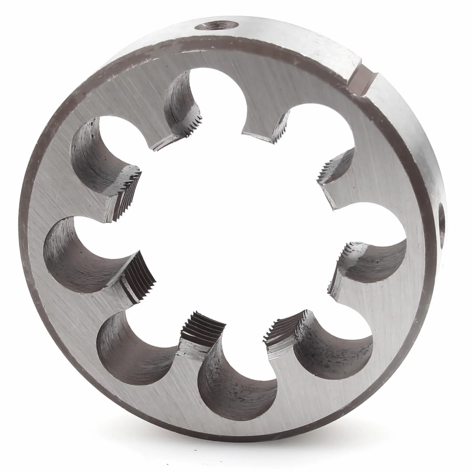 2.5-1.9 cm-12 UN Round Die, 1-3/10.2 cm x 12 Matryca do gwintowania prawa ręka | 1-1,9 cm - 12 gwintów UN, wykonana ze stopu stali narzędziowej, używana do gwintowania gwintów wewnętrznych.