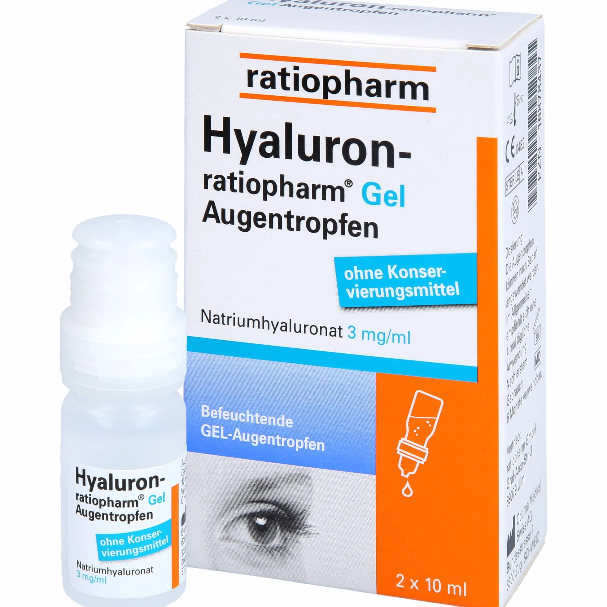 HYALURON-RATIOPHARM żel krople do oczu 2 x 10 ml