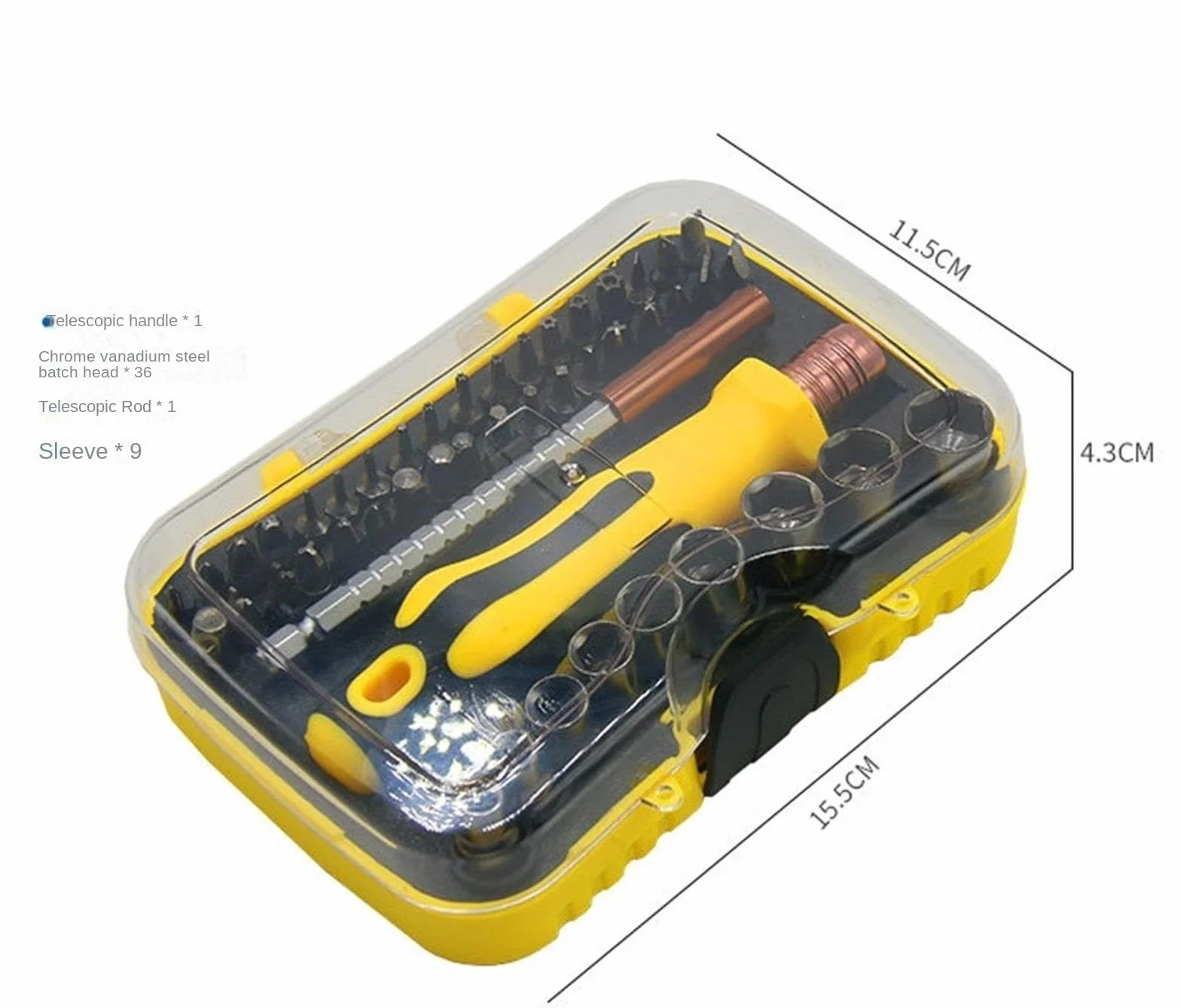 Klucze Nasadowe Zestaw 48 Śrubokrętów, Zestaw Narzędzi Ręcznych Dla Mechaników Ze Schowkiem Dla Właścicieli Domów Do Naprawy(Yellow)