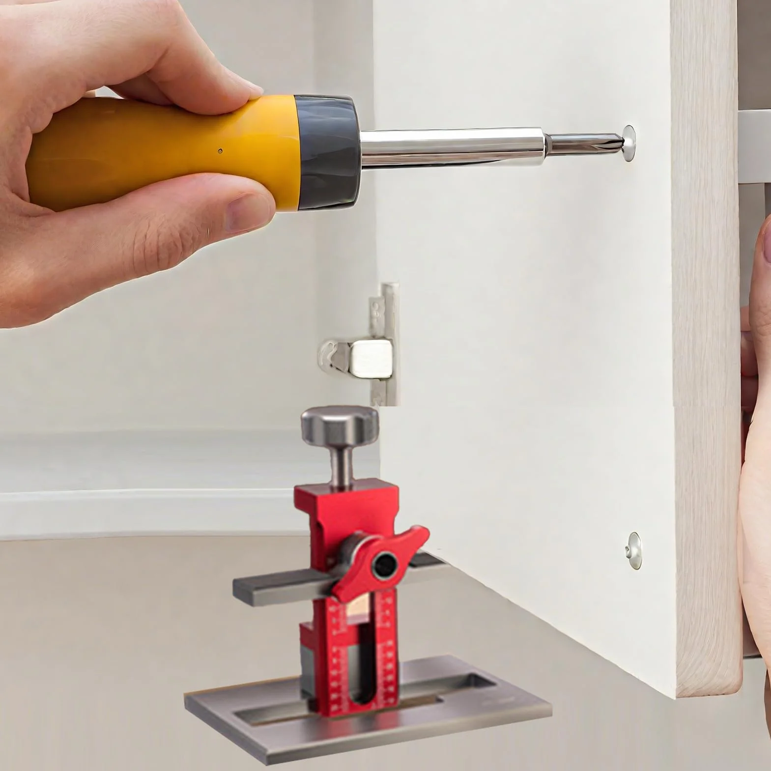 Sprzęt do montażu na drzwiach, narzędzie do rysowania sprzętu, precyzyjne | wprowadzanie wyrównywania układów do obróbki drewna, stolarstwa, interaktywnej instalacji mebli, szafy i montażu szafek