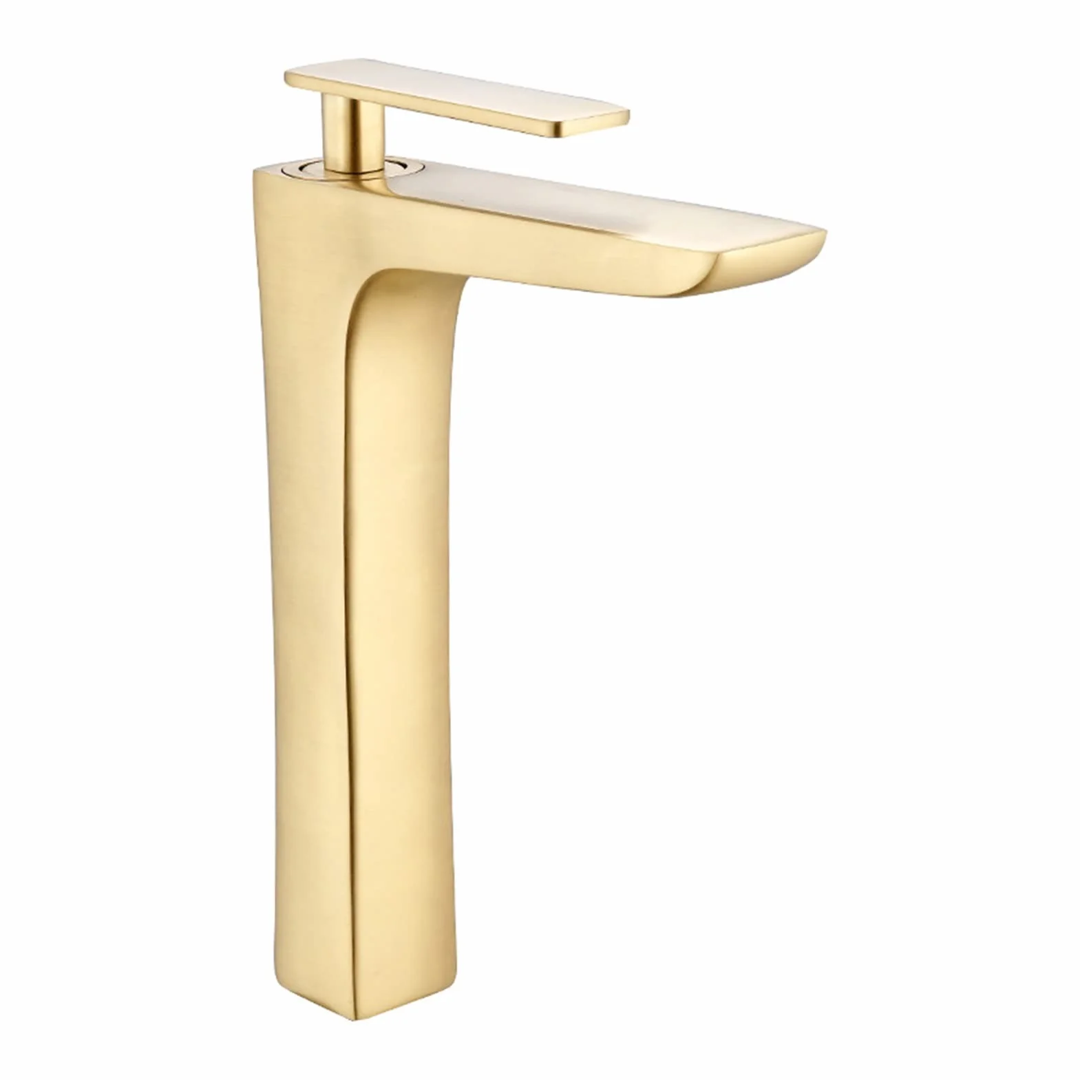 Elastyczny kran Obrotowy, Baterie Eleganckie szczotkowane złoto bateria łazienkowa Hot and Cold Water Basin Mikser Tap Mosiądz WC Żuraw wodny(Brushed gold short)