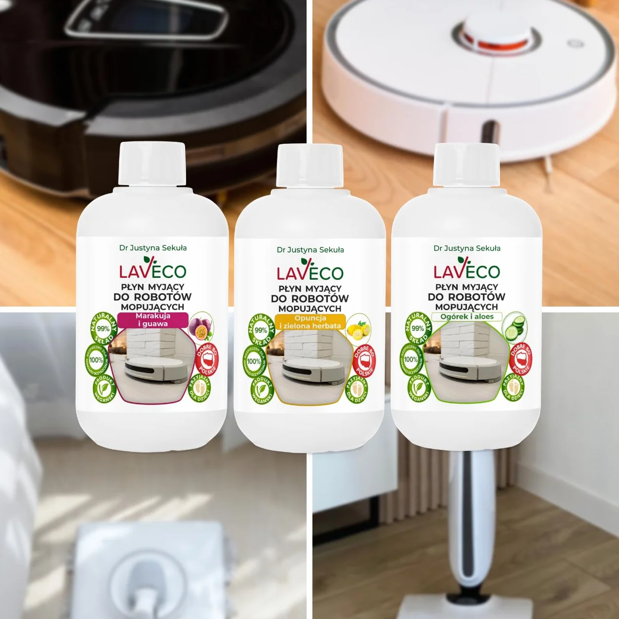 3 x 0,5 l Płyn myjący do robotów mopujących i odkurzaczy myjących LAVECO