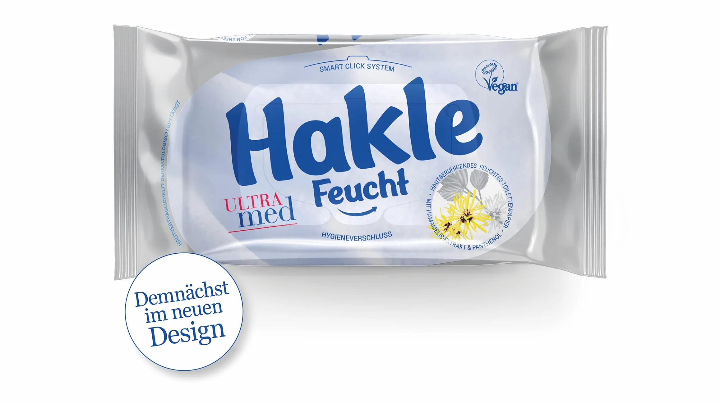 Hakle Wilgotny papier toaletowy Ultra Med, 12 sztuk (12 x 42 arkuszy), pielęgnujący wilgotny papier toaletowy, przyjazne dla skóry wilgotne chusteczki, szybko rozpuszczalne w wodzie chusteczki