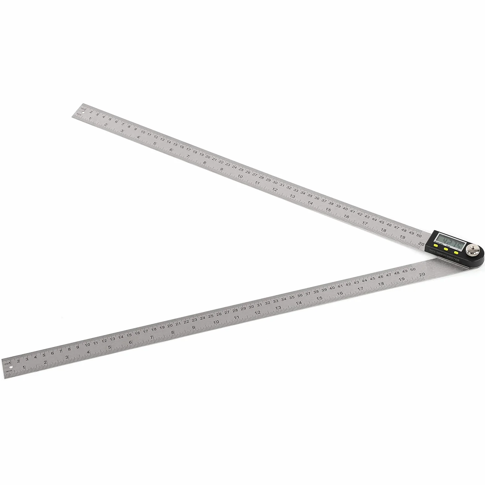 Generic Cyfrowy Kątomierz Linijka Kątowa Wyświetlacz LCD Stal Nierdzewna do Obróbki Drewna 19,7 Cala, Zakres Pomiarowy 0-360° dla Entuzjastów Majsterkowania