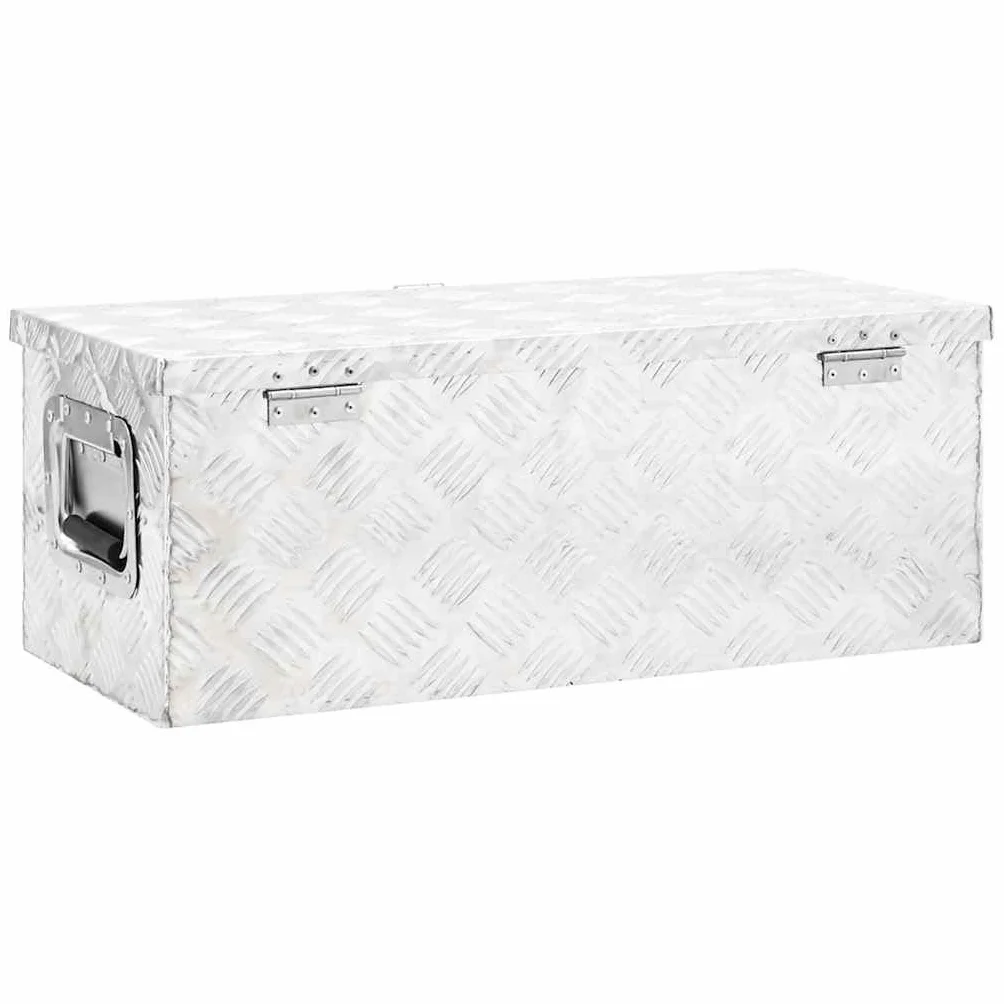 Pudełko do przechowywania aluminium, srebrne, 70 x 31 x 27 cm, z zamknięciem na klucze, walizka narzędziowa do warsztatu, garażu, gospodarstwa domowego, na plac budowy, organizer, skrzynka