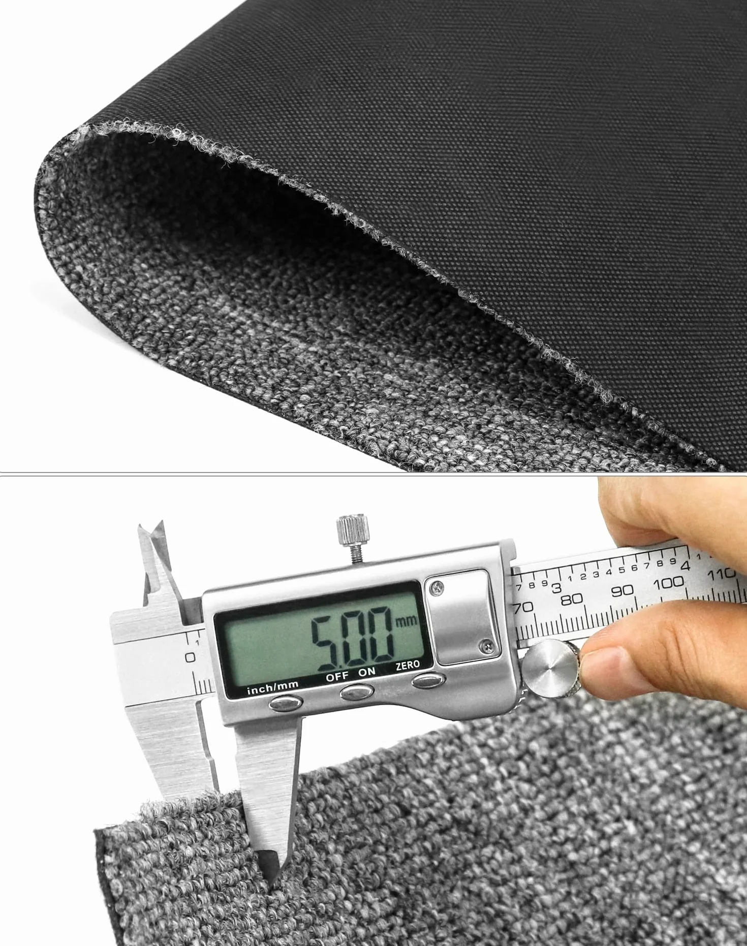 QWORK® 20 sztuk płytek dywanowych z antypoślizgowym spodem - 50x50 cm - szary kolor - idealny do obiektów komercyjnych/biur/siłowni/domów (5㎡)