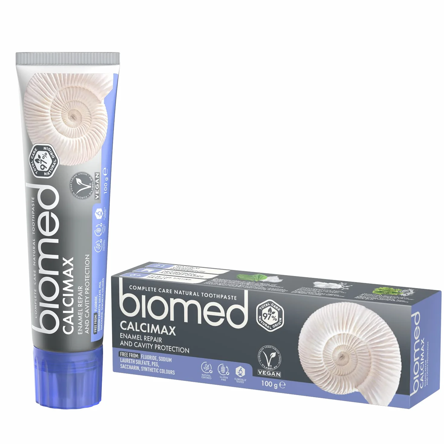 Biomed Calcimax 97% Naturalna pasta do zębów/Naprawa emalii i ochrona jamy ustnej/wegańska, SLS Free 100g