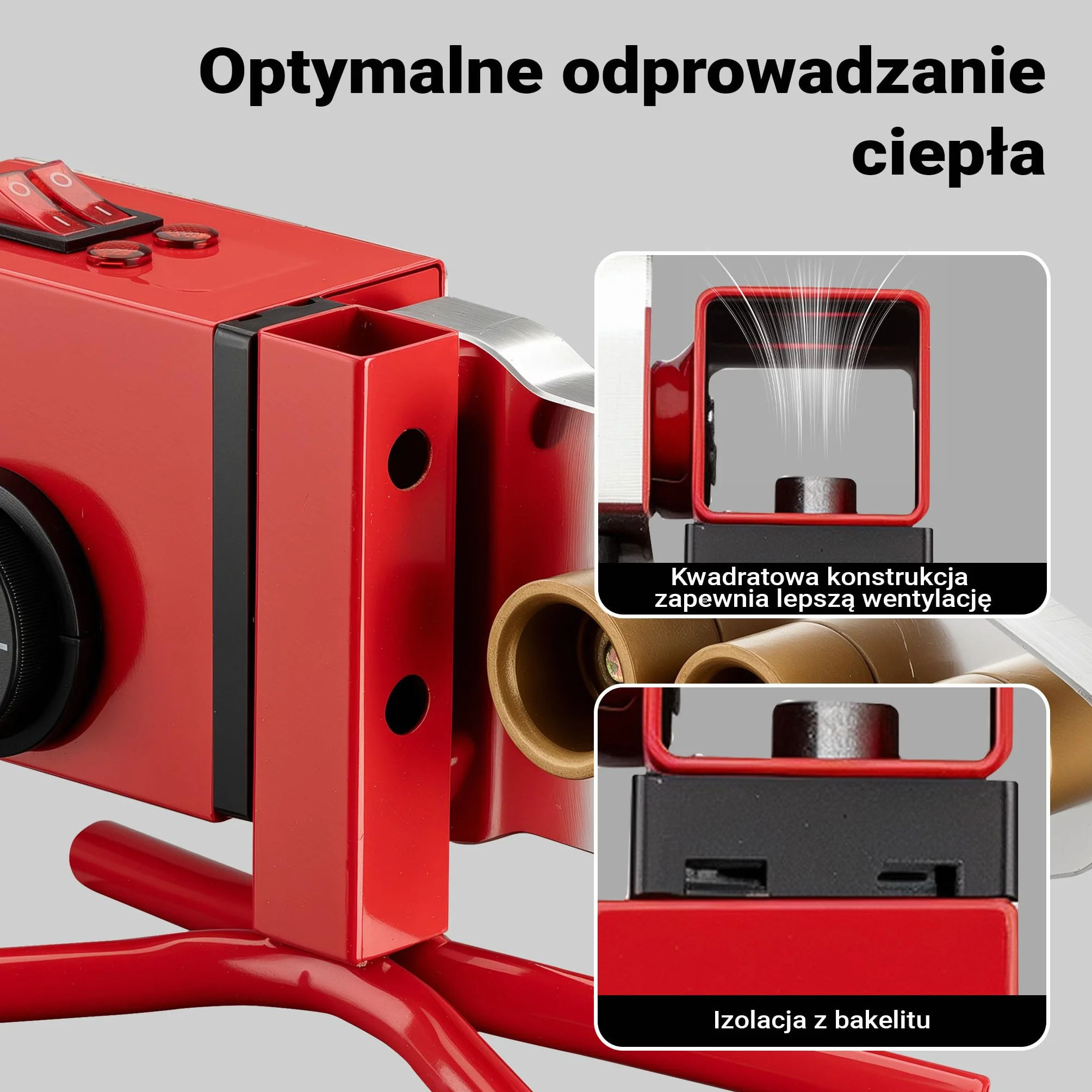 Wiltec Zgrzewarka do rur PE o mocy 2000 W do spawania termoplastycznego, 7 grzałek 16-63 mm w metalowym kufrze, nagrzewa się do 300°C