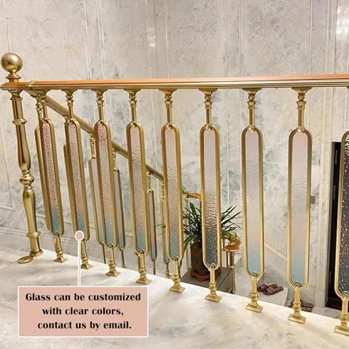 Balustrady schodowe ze złotymi metalowymi kolorami w żywych kolorach - 10 x 80 cm - nowoczesna dekoracyjna poręcz wejściowa do willi, 90 cm, 20 sztuk