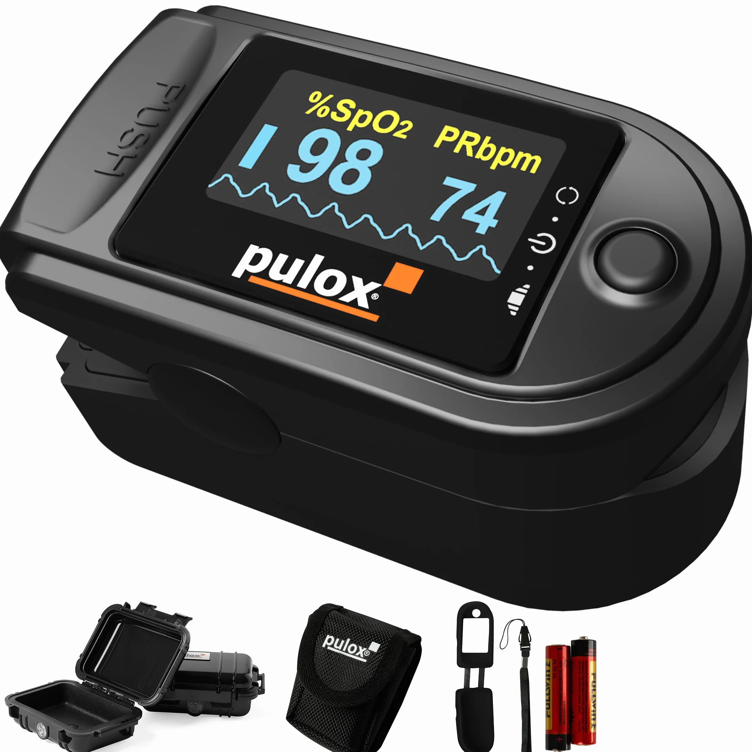 Pulsoksymetr PULOX PO-200 z wyświetlaczem OLED * Kolor: czarny * PZN:3314928