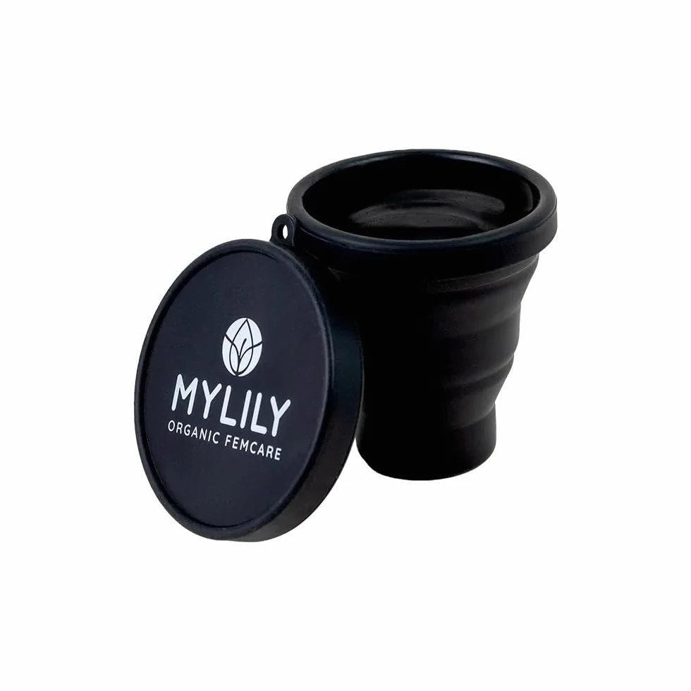 MYLILY Kubeczki menstruacyjne sterylizator silikon medyczny czarny