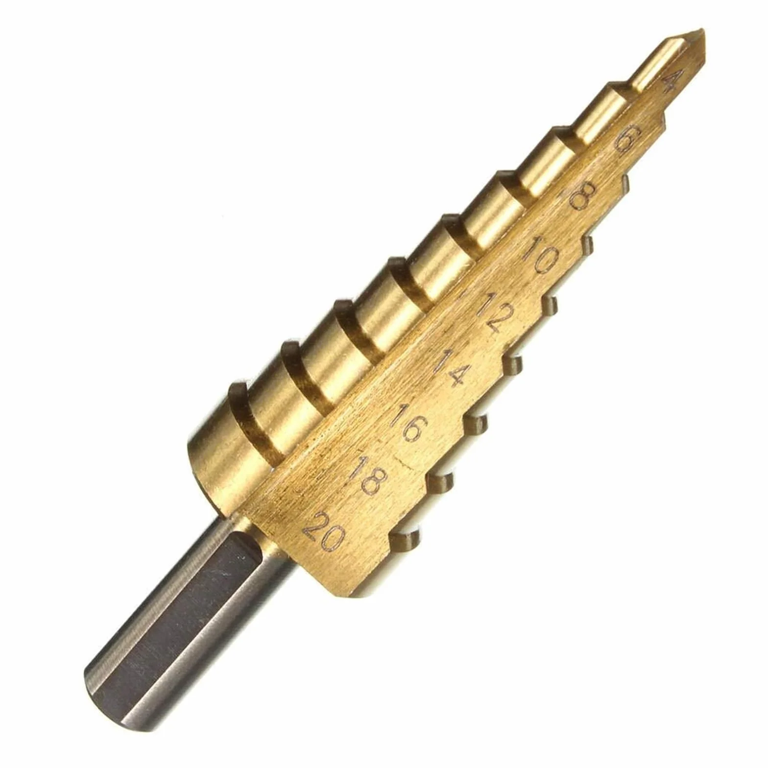 Wiertła do metalu, wiertło stopniowe spiralne, wiertło stopniowe HSS z chwytem trójkątnym Pagoda(20MM)