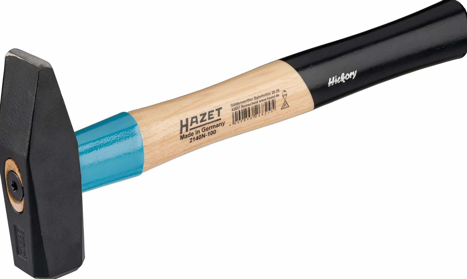 HAZET Młotek ślusarski BluGuard 2140N-100, długość 360 mm, głowica młotka 1000 g, ze śrubą klinową dla najwyższego bezpieczeństwa, wysokiej jakości stal i ergonomiczny uchwyt