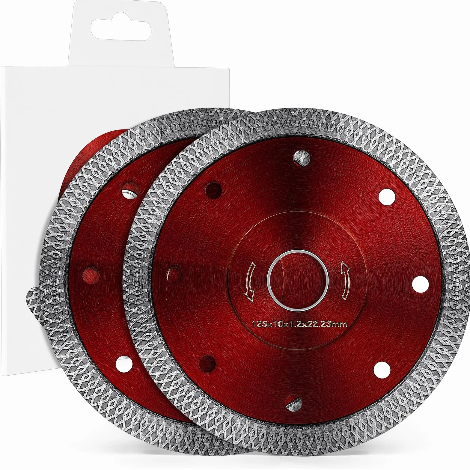 flintronic Diamentowe tarcze tnące 125 mm do szlifierki kątowej, 2 szt. super cienkich diamentowych brzeszczotów, czyste cięcie porcelany, płytek, granitu, marmuru, kamieni, cegieł i ceramiki, cięcie