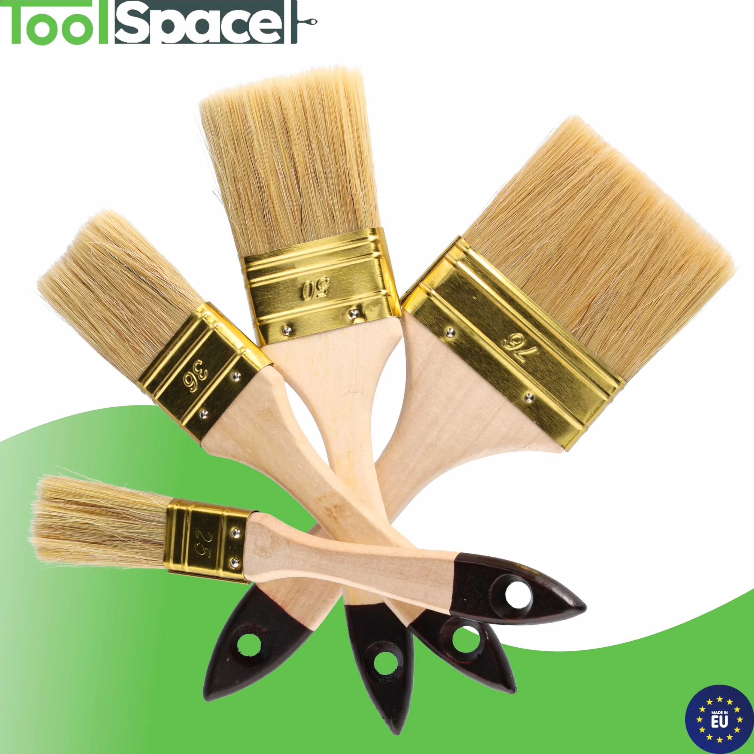 ToolSpace Pędzle Angielskie Profesjonalne 25mm/ 36mm/50mm/76mm pędzel malarski – do farb, lakierów, gruntów i emalii – idealne do domu warsztatu i zastosowań profesjonalnych – wszechstronne trwałe