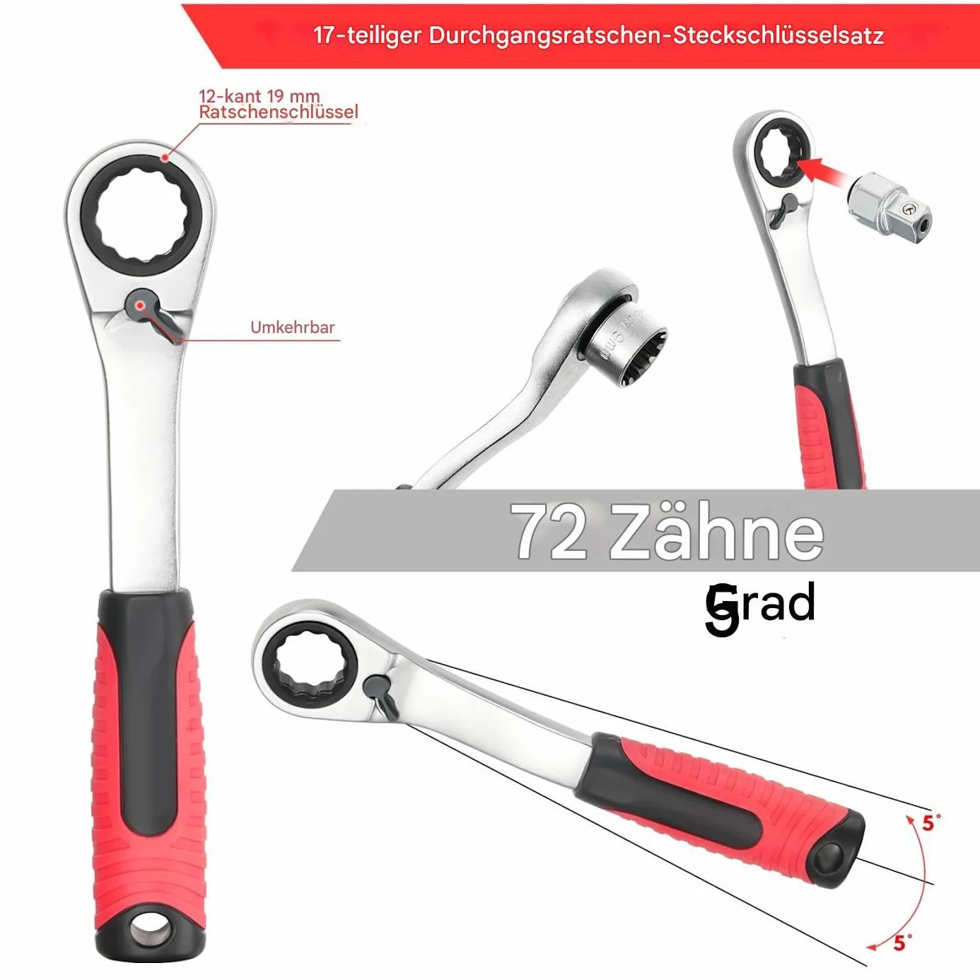 Komplet Kluczy i Nasadek Kompaktowy zestaw narzędzi naprawczych | Zestaw Narzędzi Mechanicznych Do Konserwacji Pojazdów Naprawy AGD Prac Hydraulicznych Instalacji Rurociągów Montażu Silników