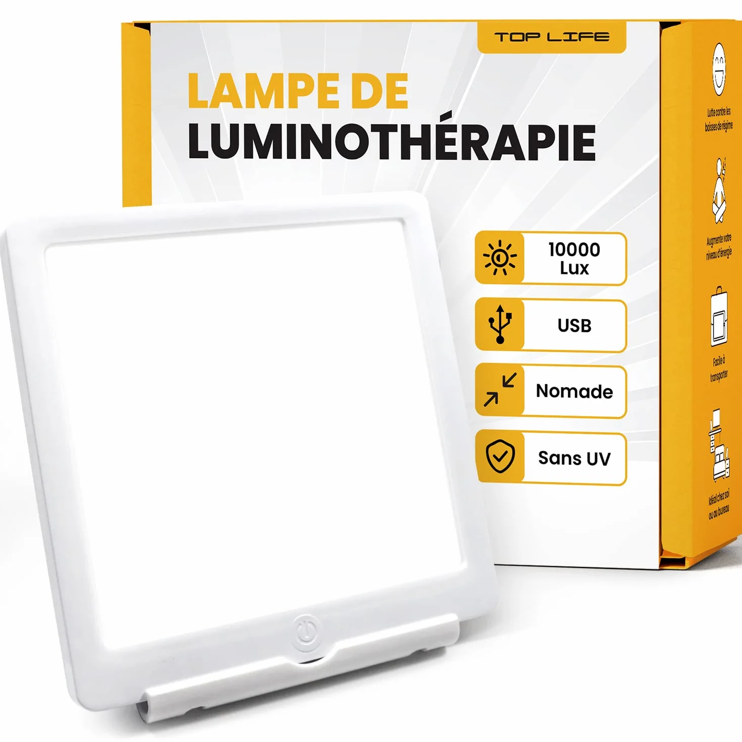 Lampa do światłoterapii 10000 Lux - Więcej Energii Każdego Dnia – Światłem O Pełnym Widmie - Poprawia Nastrój I Morale