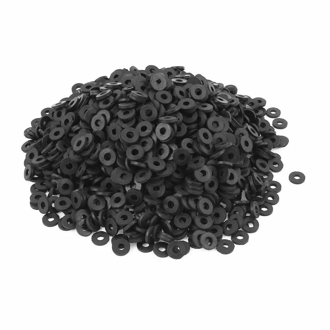 Ruilogod 3000Pcs 12x5x3.5mm Rubber Seal Pralka Umywalka Tap Water Tube Uszczelka Czarny