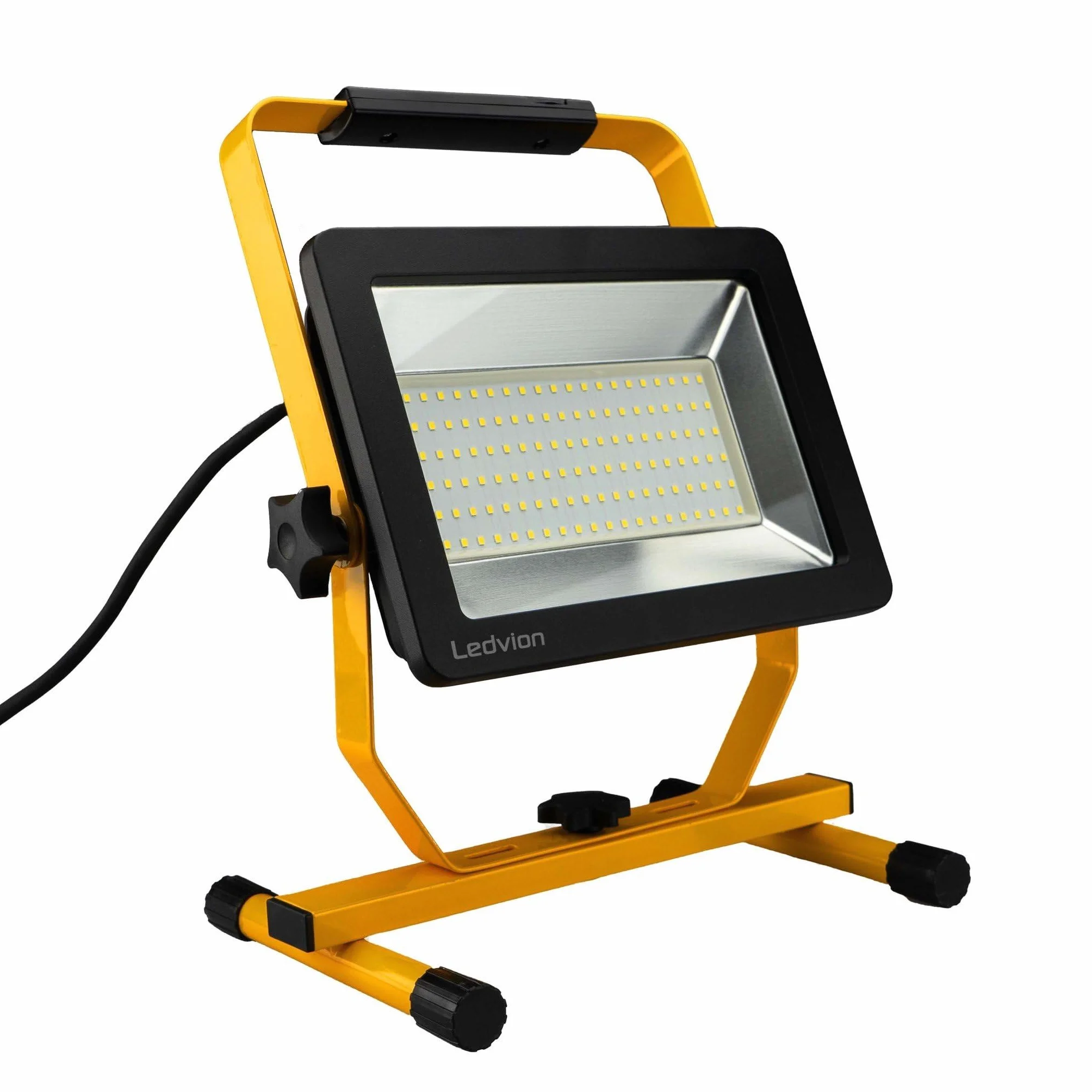 Ledvion Lampa budowlana LED, IP65, 100 W, 120 lm/W, 12000 lumenów, 6500 K, w zestawie kabel przyłączeniowy 1,5 m, lampa zewnętrzna