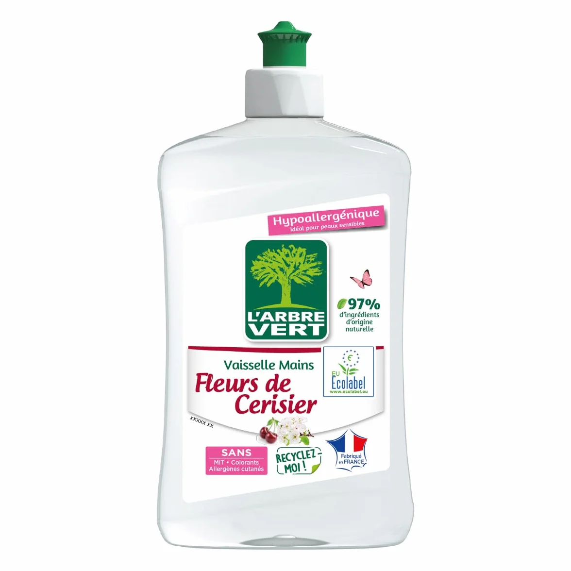 L'Arbre Vert płyn do mycia naczyń, pranie ręczne, kwiaty wiśni, hipoalergiczny, 1 sztuka