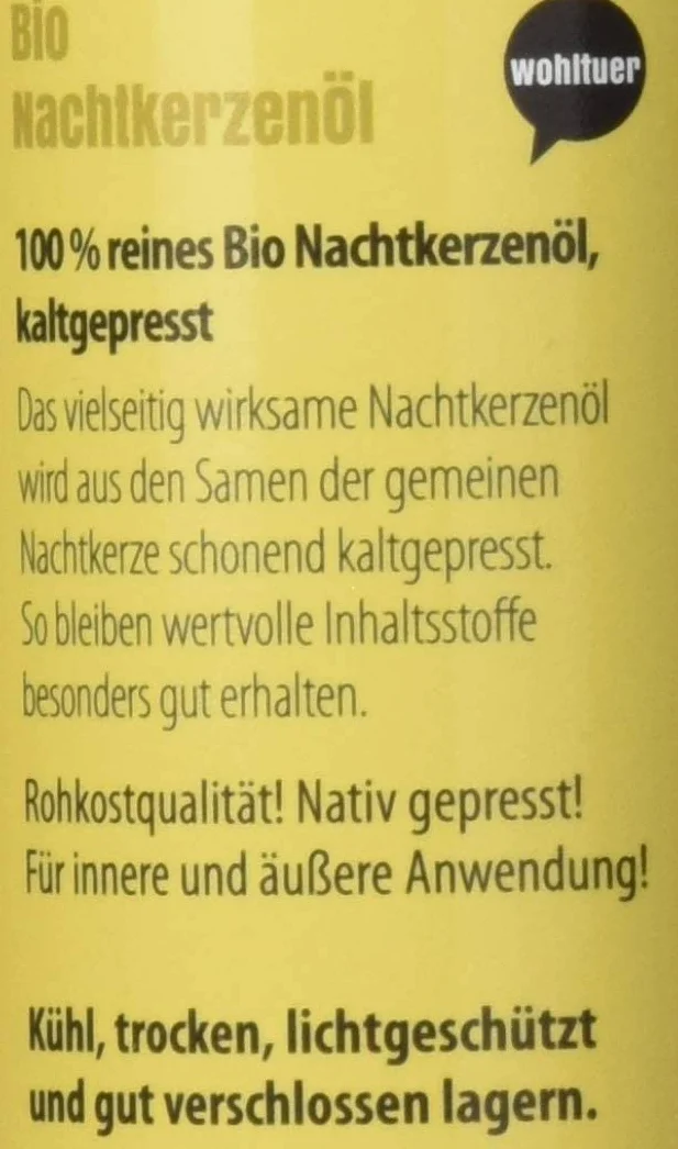 Wohltuer Bio olejek z wiesiołka 2 x 250 ml – natywnie tłoczony i w 100% czysty – czysty naturalny (łącznie 500 ml)