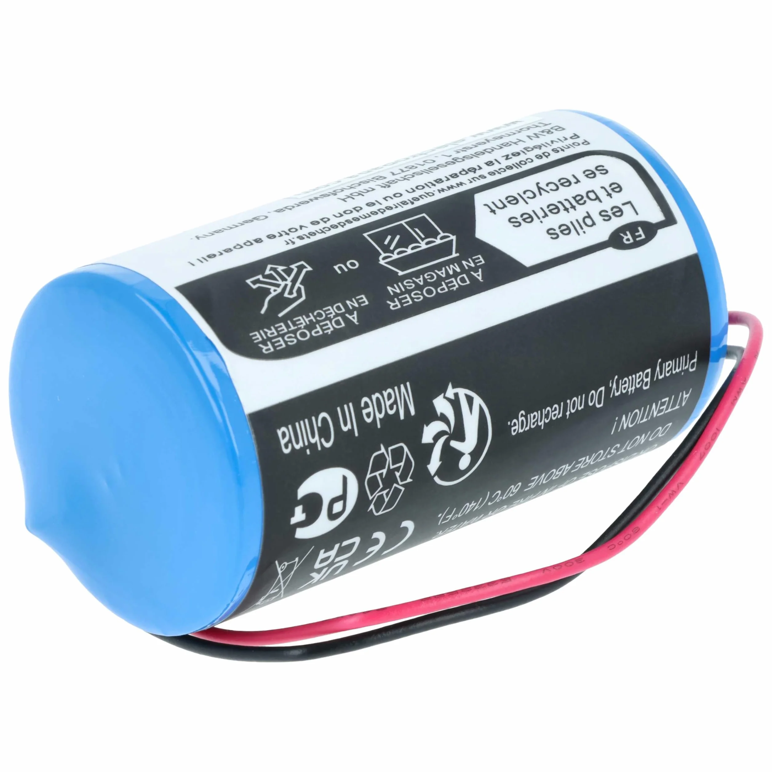 vhbw Bateria kompatybilna z DSC WT4911, system alarmowy IMPASSA, system alarmowy, radiowa syrena zewnętrzna (14500 mAh, 3,6 V, Li-MnO2)