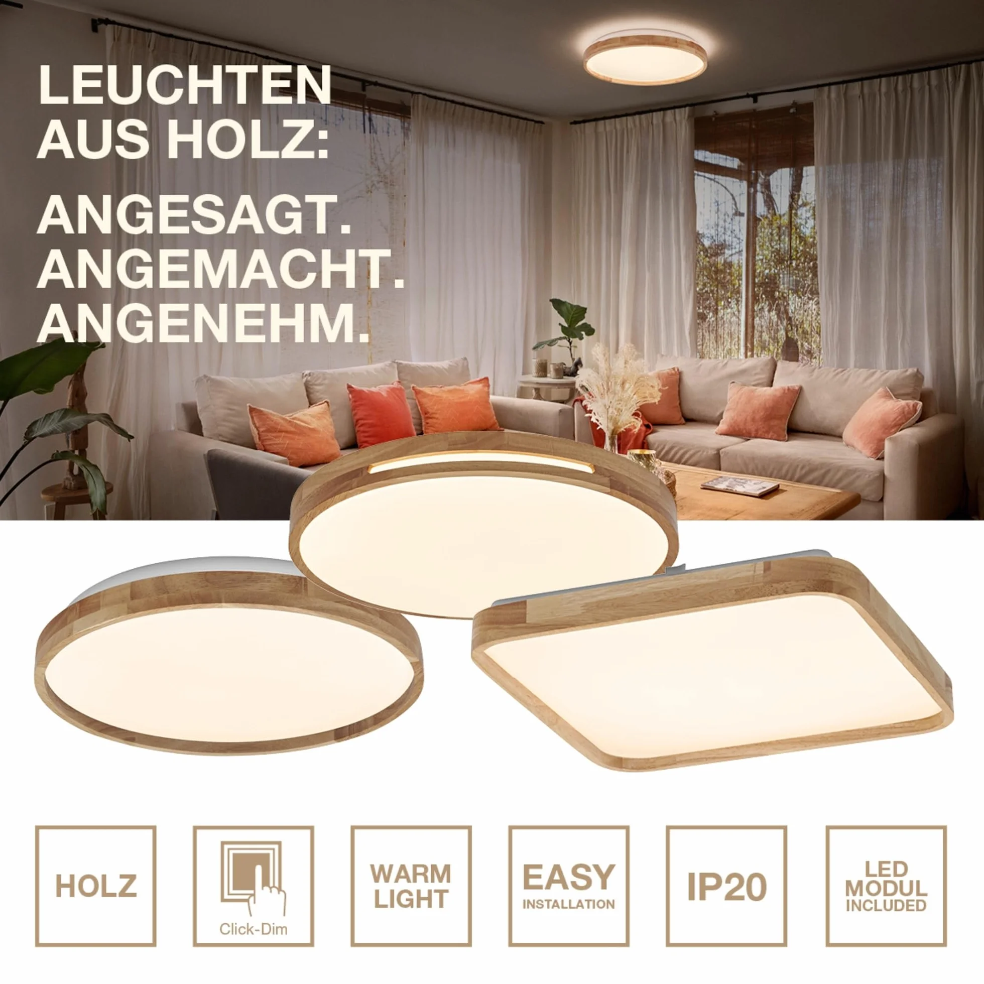 OSRAM ORBIS Woodburry lampa ścienna/sufitowa LED 16W 1000lm 3000K średnica 300mm IP20