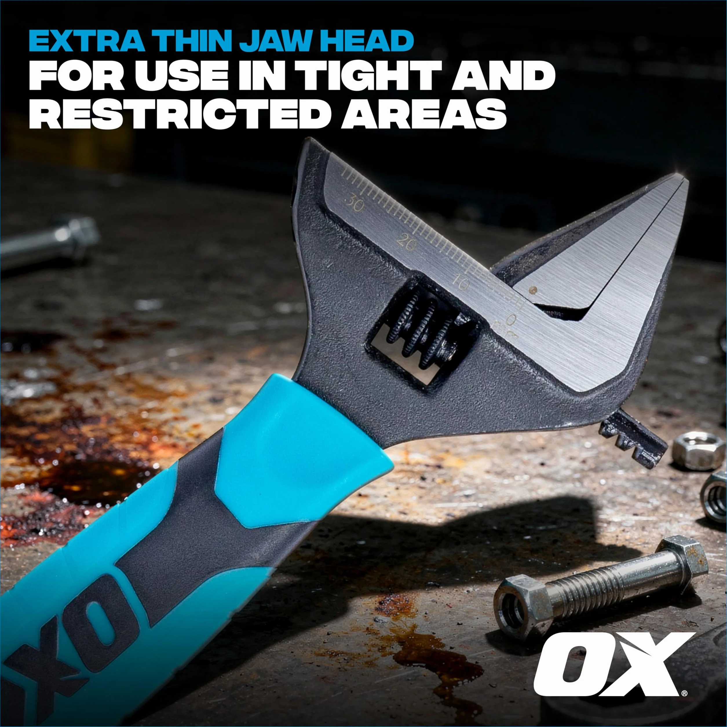 OX Pro Series Adjustable Wrench Extra Wide Jaw 6" (150 mm)