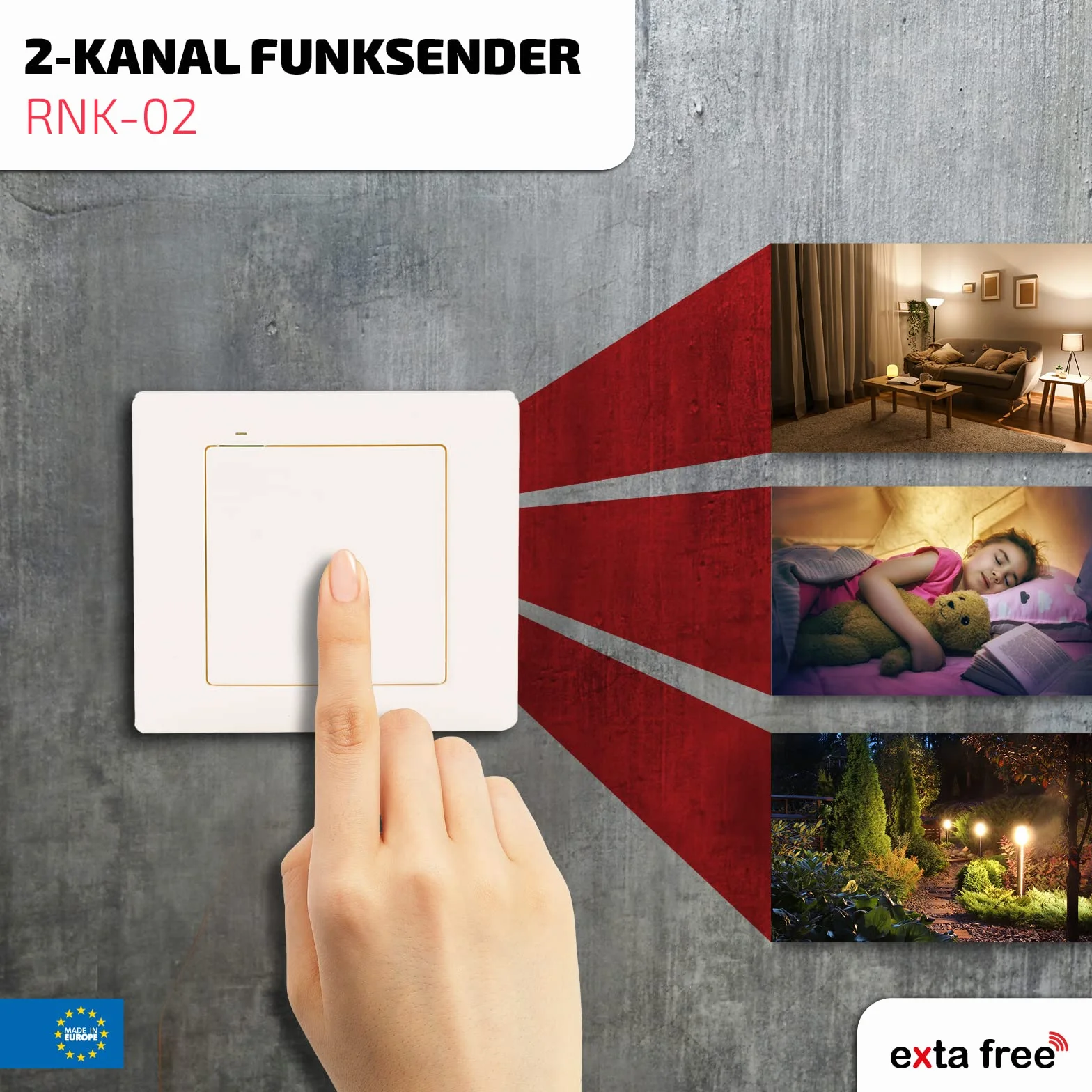 EXTA FREE RNK-02 2-kanałowy nadajnik radiowy z przyciskiem