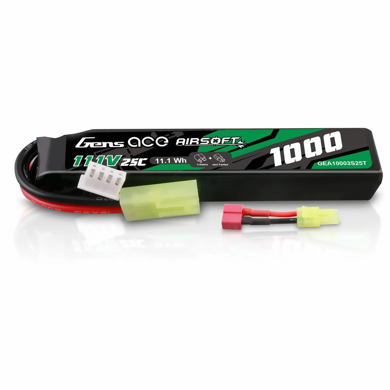 Gens ace 3S 25C 1000 mAh 11,1 V 3S1P akumulator Lipo Airsoft do ponownego ładowania z wtyczką Mini Tami-Ya, do broni Airsoft, łożysk LE, takich jak M4 itp