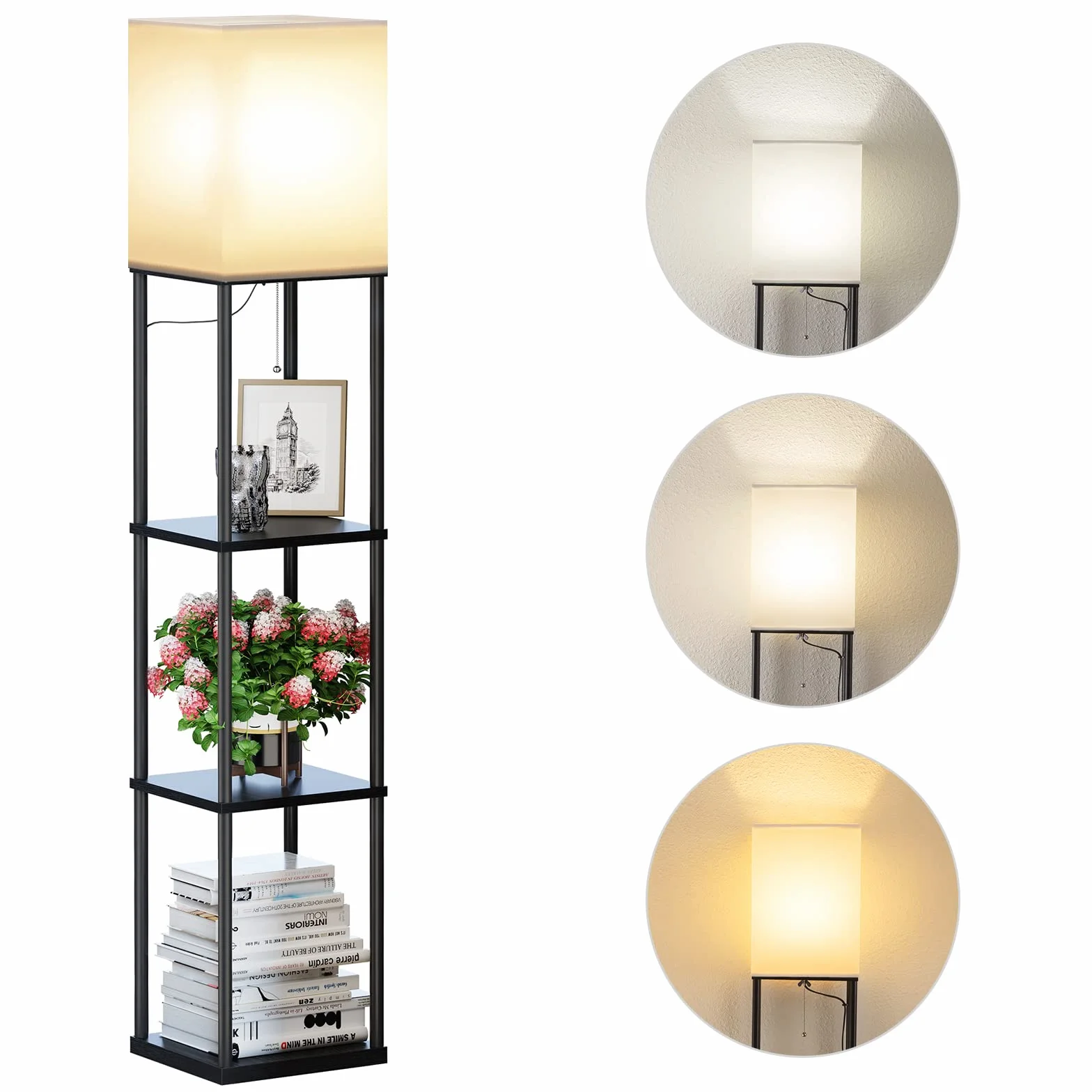 SUNMORY Lampa stojąca LED 3 temperatury barwowe czarna do salonu