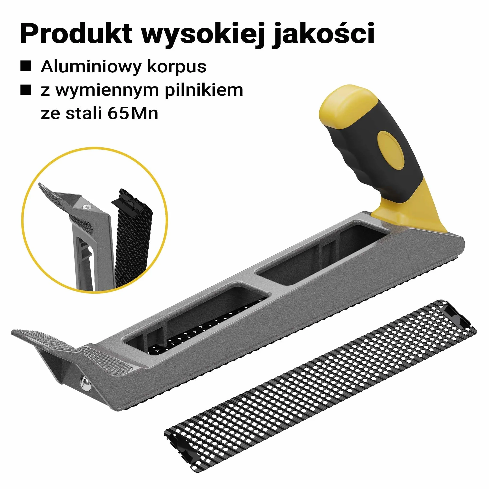 Wiltec Strug do fazowania płyt gipsowo-kartonowych o długości ostrza 250 mm, tarnik z zapasowym ostrzem i aluminiową obudową